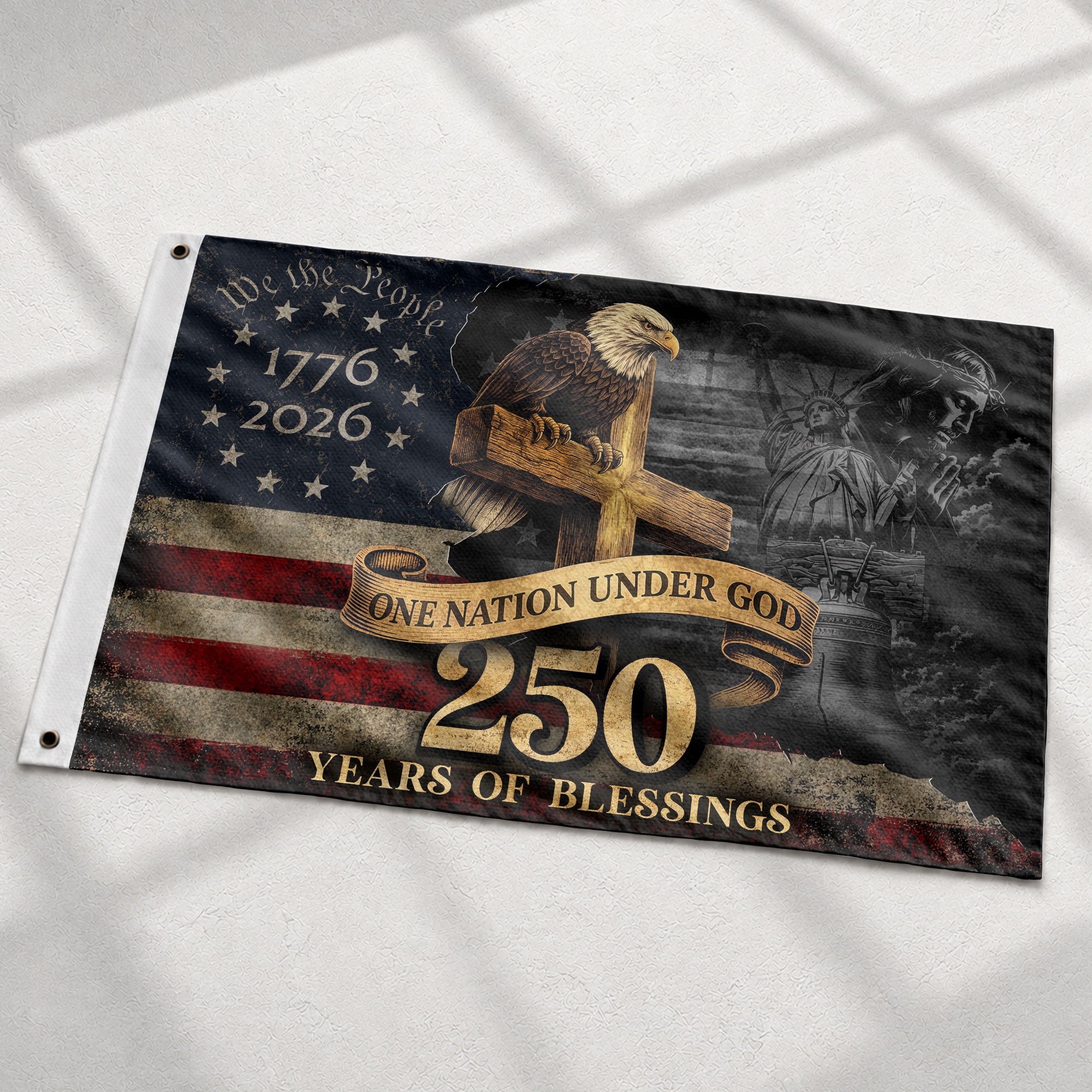 250 Years of Blessings American Flag – Christian Patriotic Flag