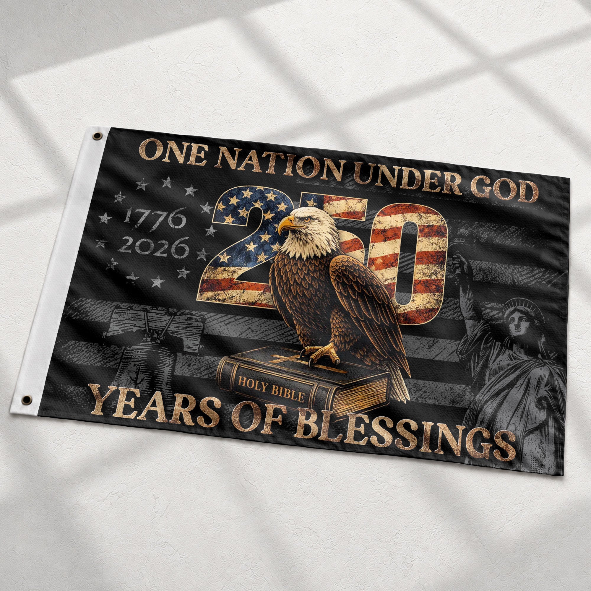 One Nation Under God 250 Years America Anniversary Flag – 1776–2026 Double Sided Patriotic Banner
