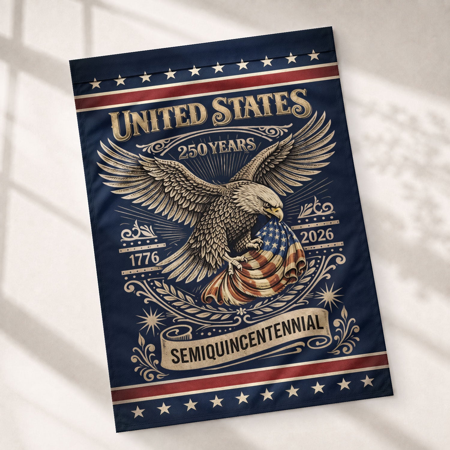 America 250th Anniversary 1776–2026 House Flag – Patriotic Eagle USA Double Sided Yard Decor