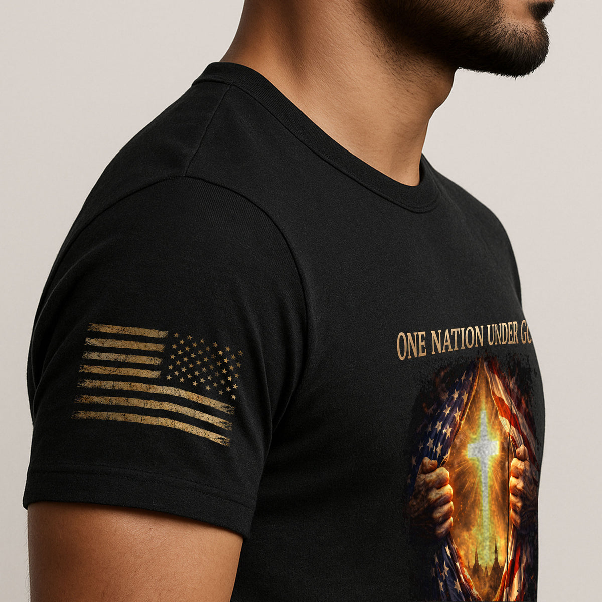 America 250th Anniversary Christian Cross Shirt – 1776-2026 One Nation Under God 250 Years of Blessings Tee - Rust Field Wear