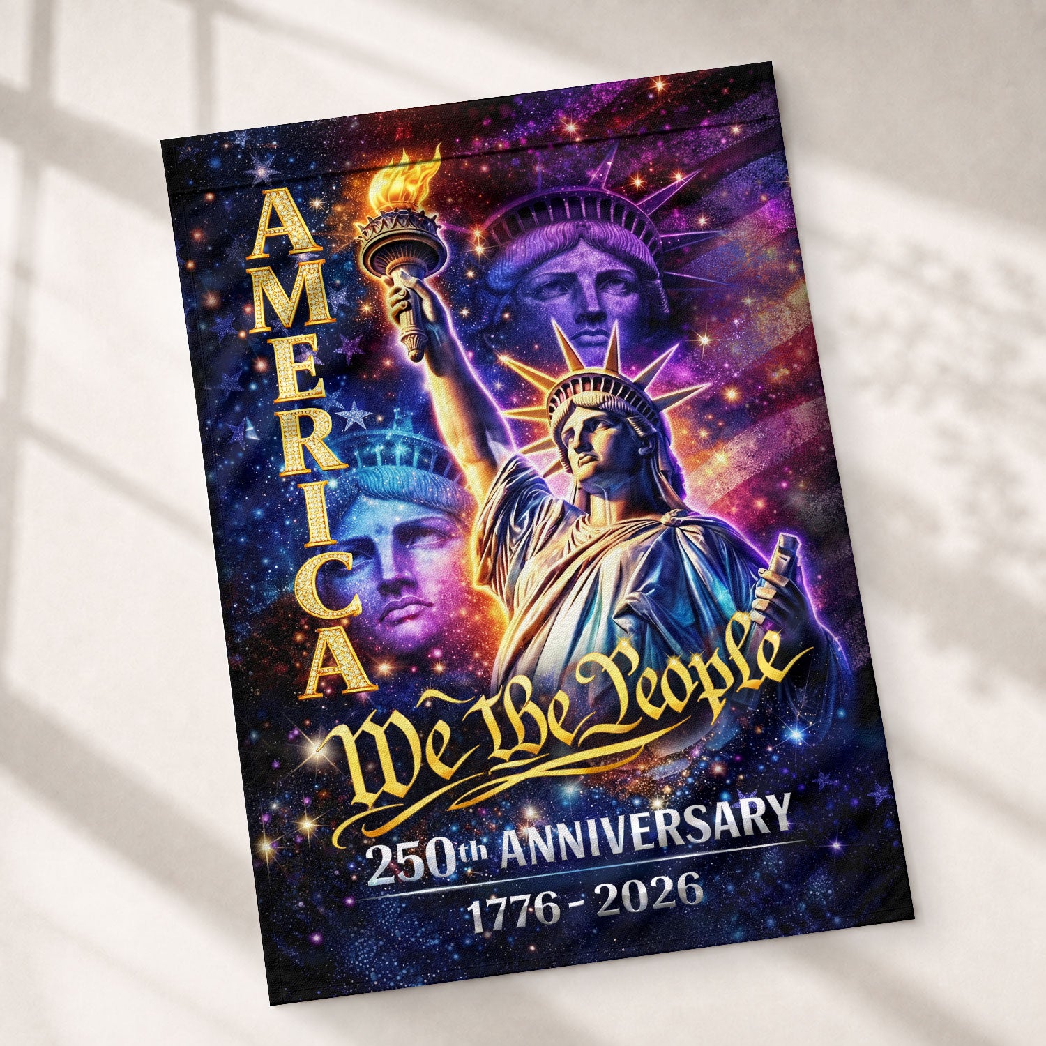 America 250th Anniversary Garden Flag - Statue of Liberty "We The People" 1776-2026, Double Sided 250 Years Outdoor Decor