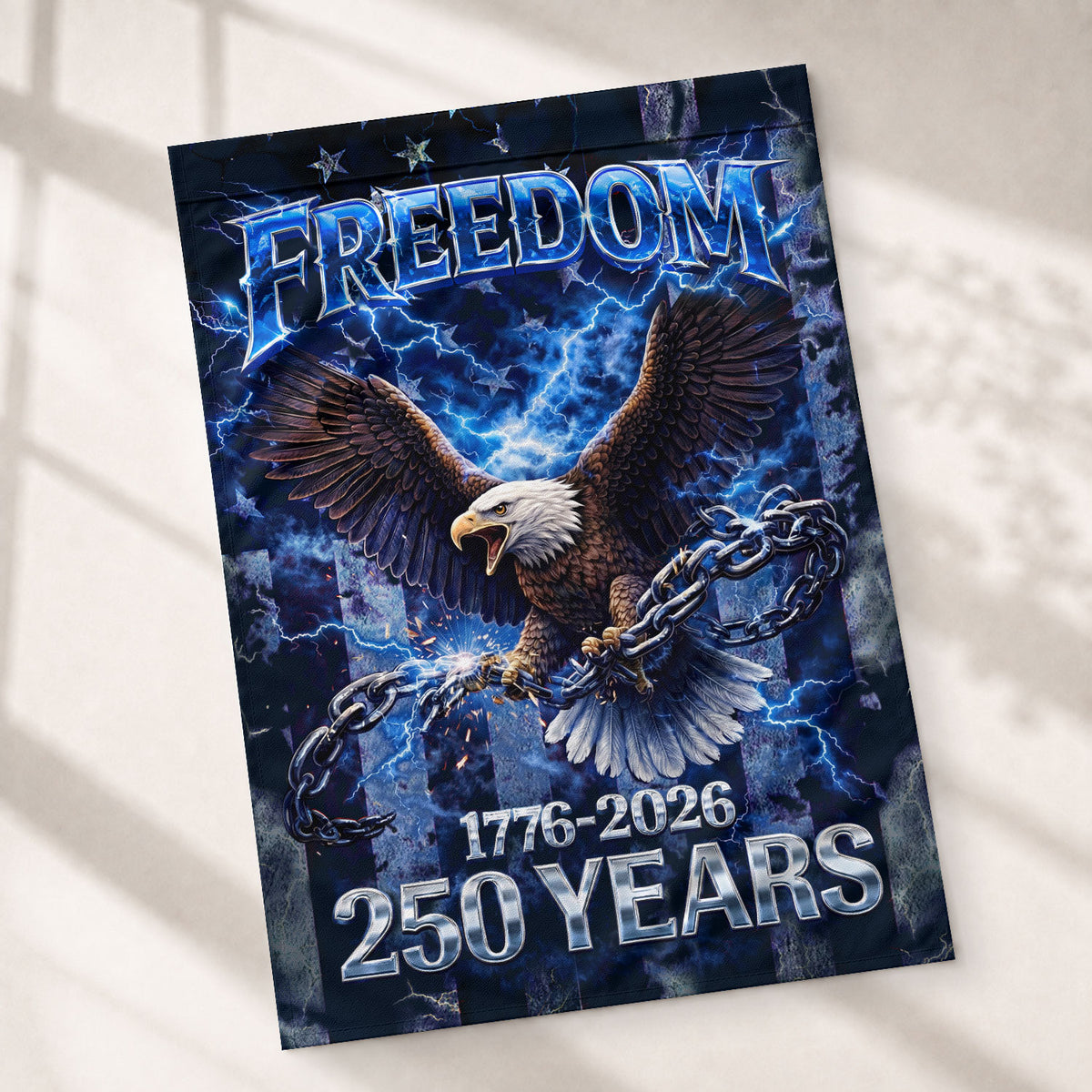 America 250th Anniversary House Flag - Patriotic Freedom Eagle 1776-2026, 250 Years Double Sided Outdoor Decor - Rust Field Wear