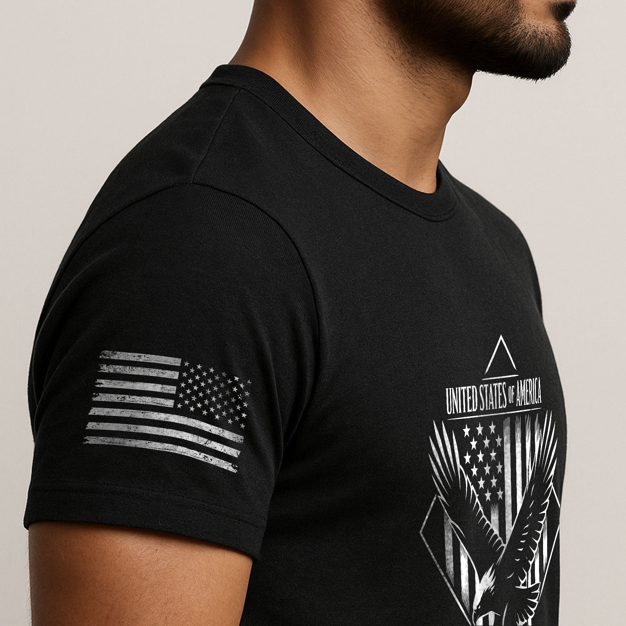 America 250th Anniversary T-Shirt - White Eagle & Flag 1776-2026 250 Years Minimalist Men's Tee - Rust Field Wear