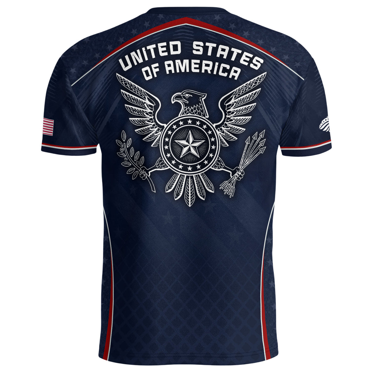 USA Soccer Jersey Navy Patriotic Eagle Graphic Athletic T-Shirt for Soccer Fans - Rust Field Wear