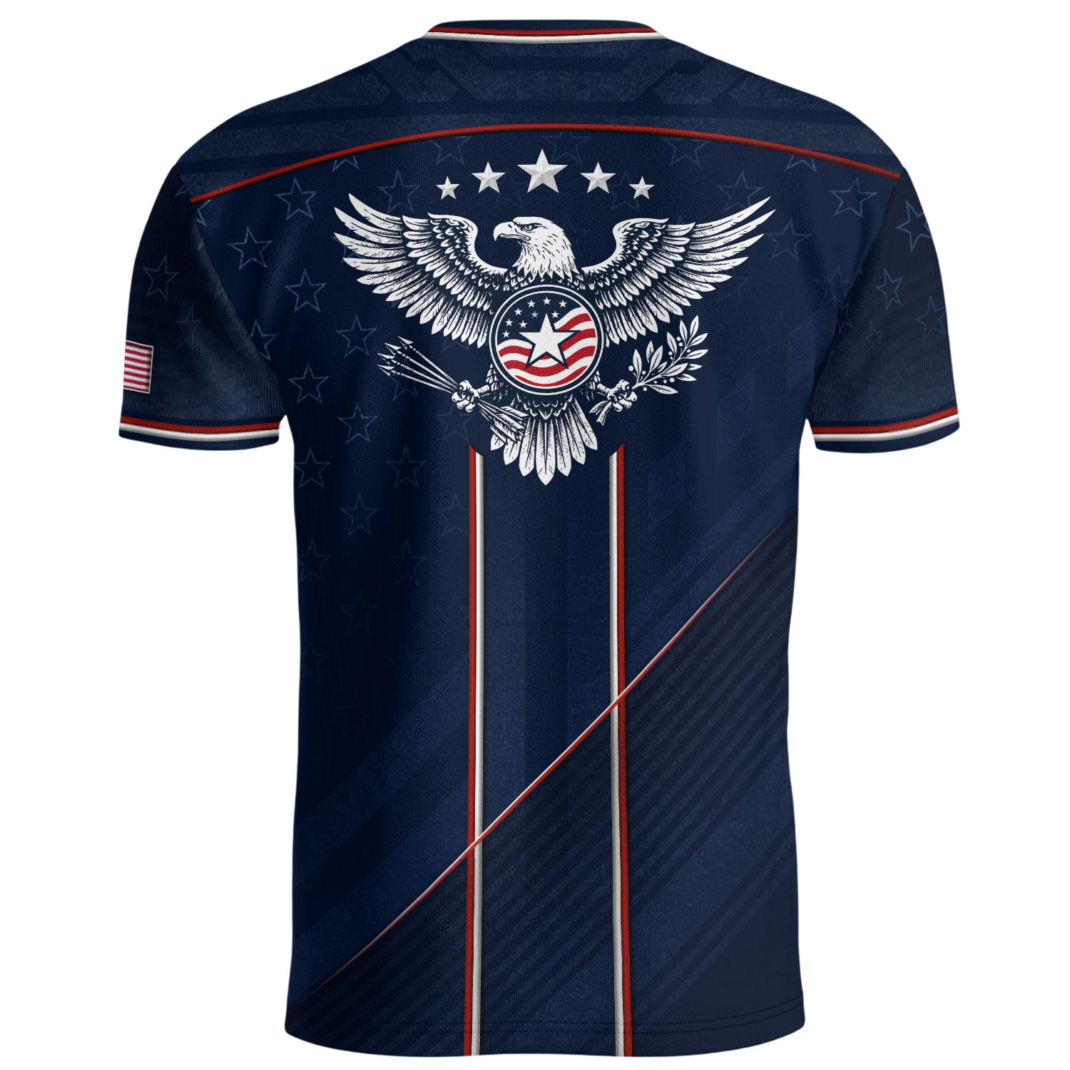 Navy USA Soccer Jersey American Flag Eagle Design Patriot Soccer Shirt for Men Women