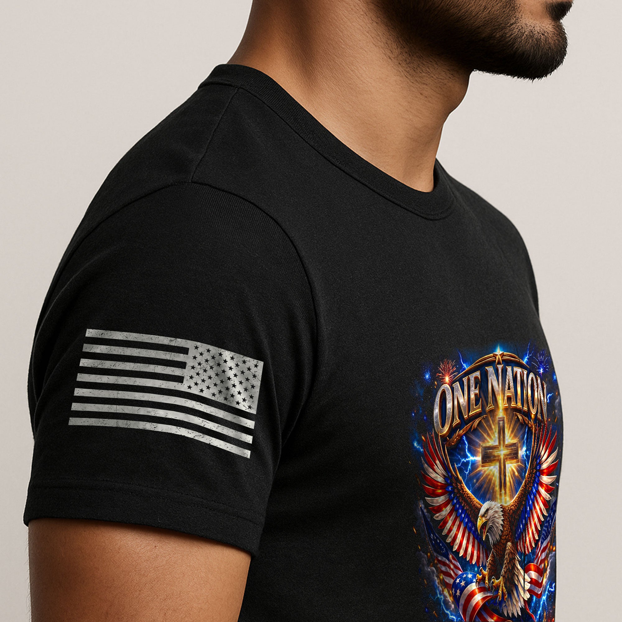 America 250th Anniversary 1776-2026 T-Shirt – USA Eagle & Cross Flag One Nation Under God 250 Years of Faith Patriotic Bootleg Shirt - Rust Field Wear