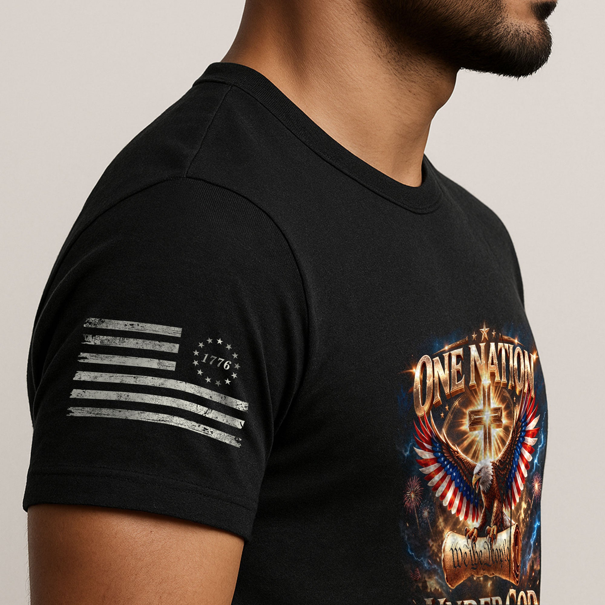 America 250th Anniversary 1776-2026 T-Shirt – We The People Eagle Cross & Constitution One Nation Under God Bootleg Shirt - Rust Field Wear