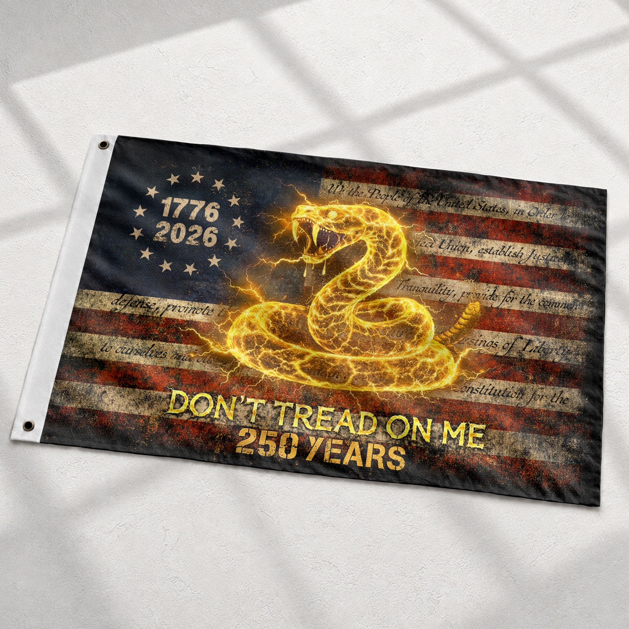 America 250th Anniversary Flag 1776-2026 – Don’t Tread On Me Gadsden Snake Banner