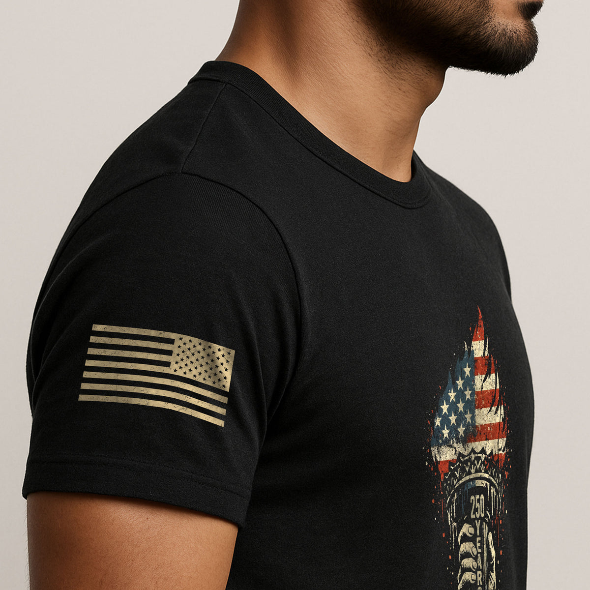 We The People 250th Anniversary 1776-2026 T-Shirt – Liberty Torch Patriotic USA Freedom Mens Tee - Rust Field Wear