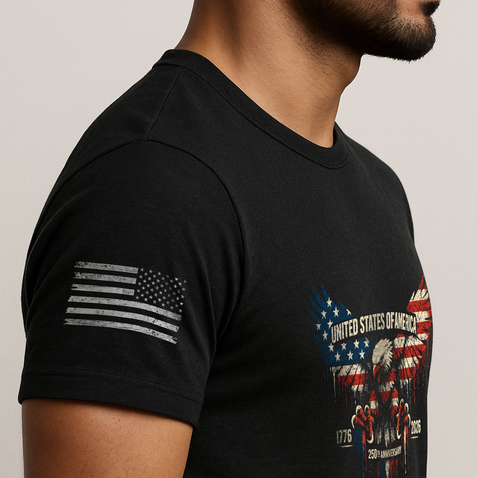America 250th Anniversary 1776-2026 T-Shirt – USA Flag & Eagle Patriotic 250 Years of Freedom Tee - Rust Field Wear