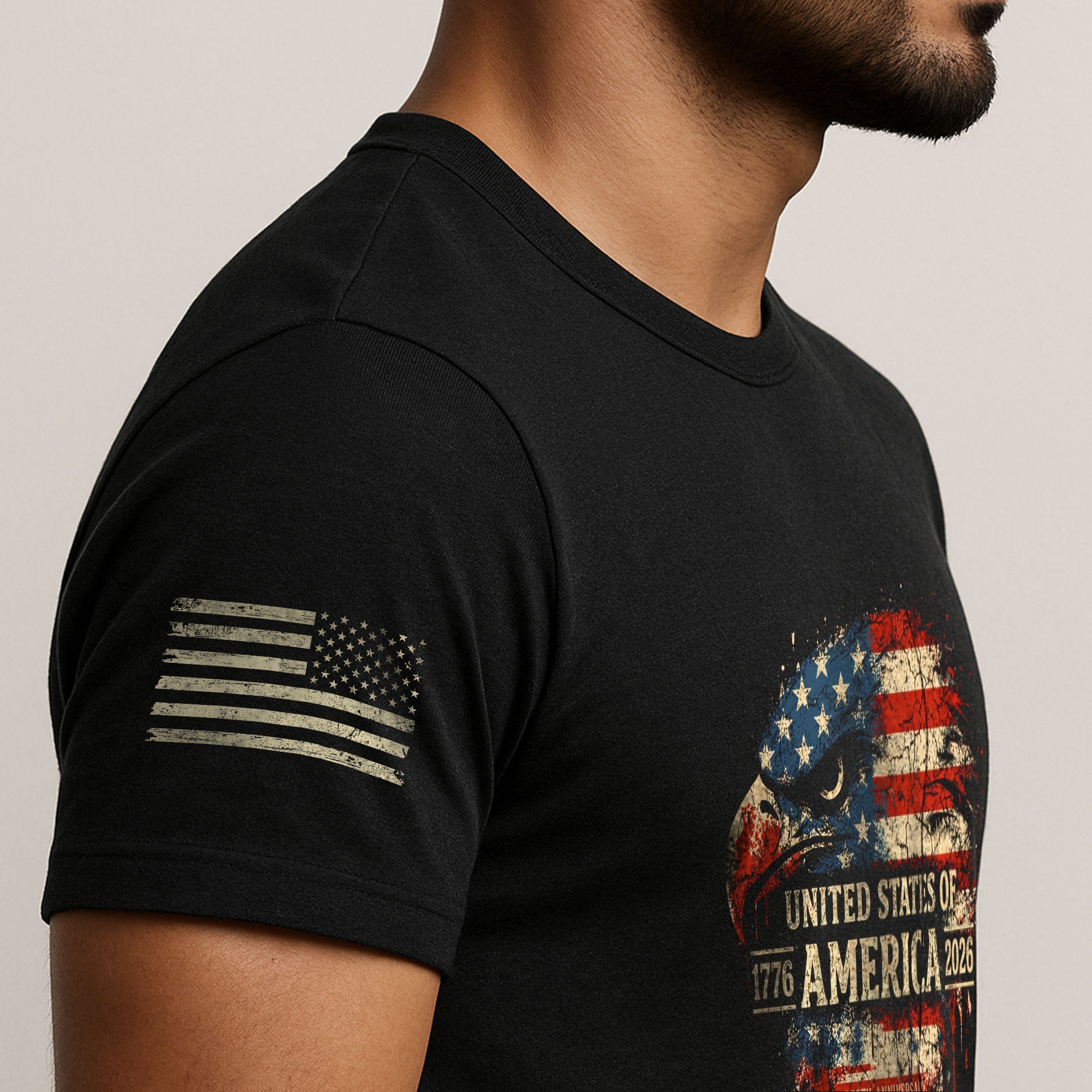 United States 250th Birthday 1776-2026 T-Shirt – USA Flag & Eagle Freedom Patriotic Anniversary Tee - Rust Field Wear