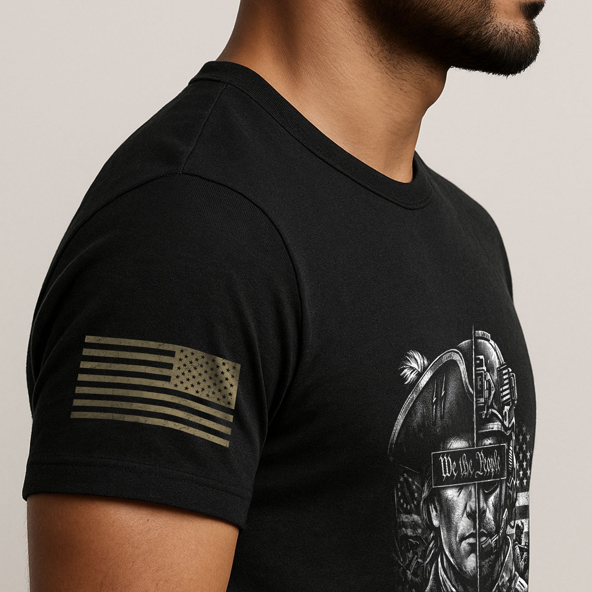 USA 250th Anniversary 1776-2026 T-Shirt – Revolutionary & Modern Soldier We The People Men's Shirt - Rust Field Wear