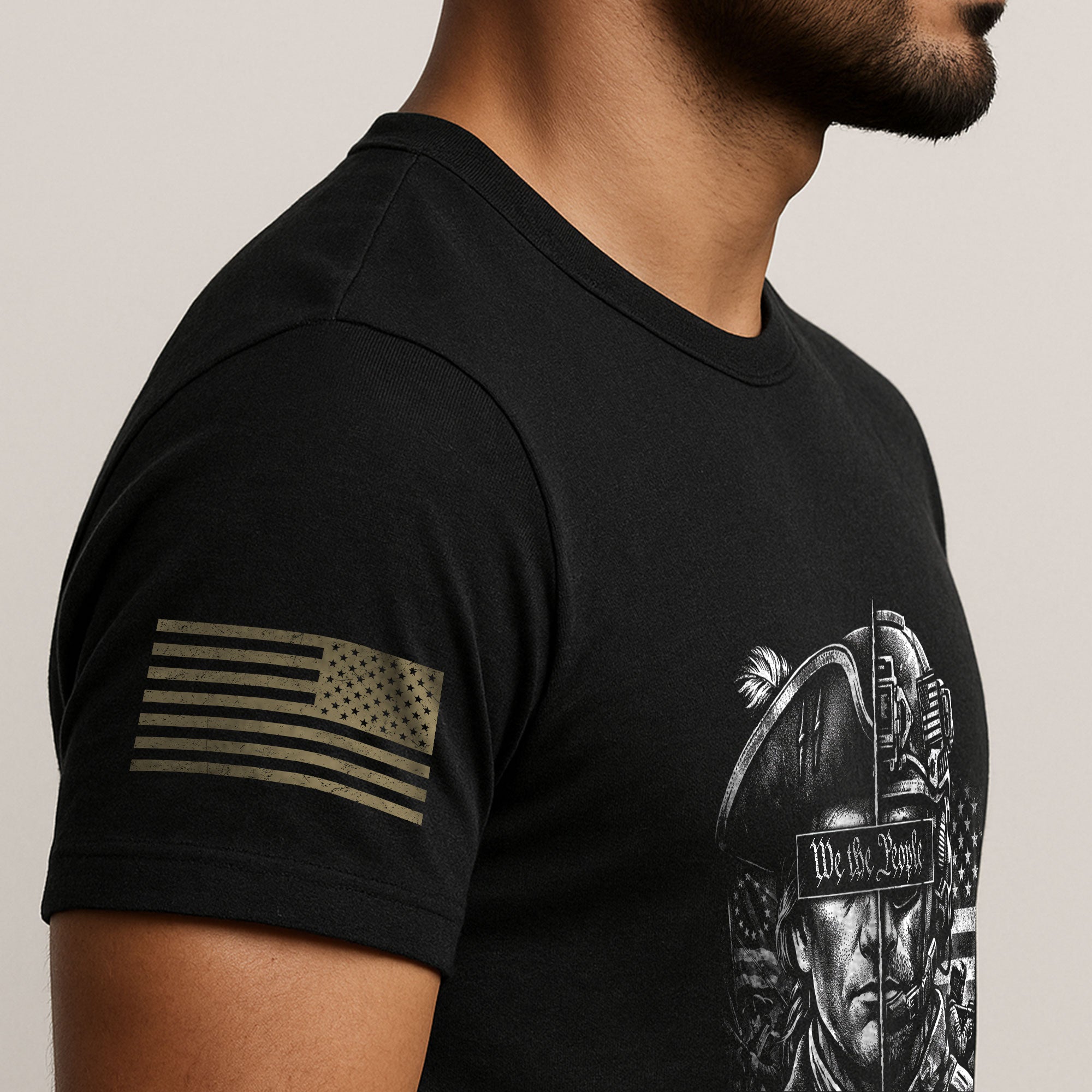 USA 250th Anniversary 1776-2026 T-Shirt – Revolutionary & Modern Soldier We The People Men's Shirt - Rust Field Wear
