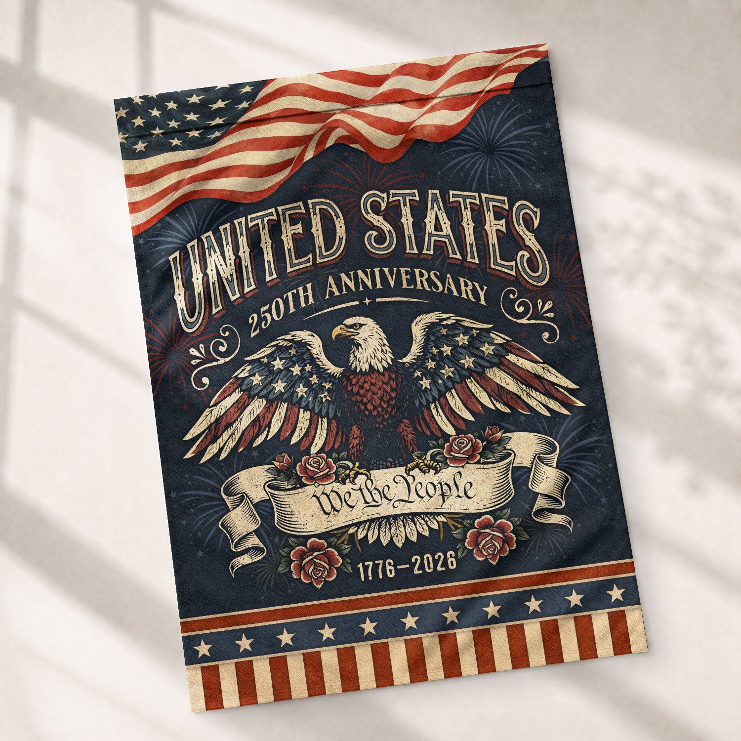 United States 250th Anniversary Garden Flag Patriotic 1776-2026 We The People Yard Decor 12x18inch