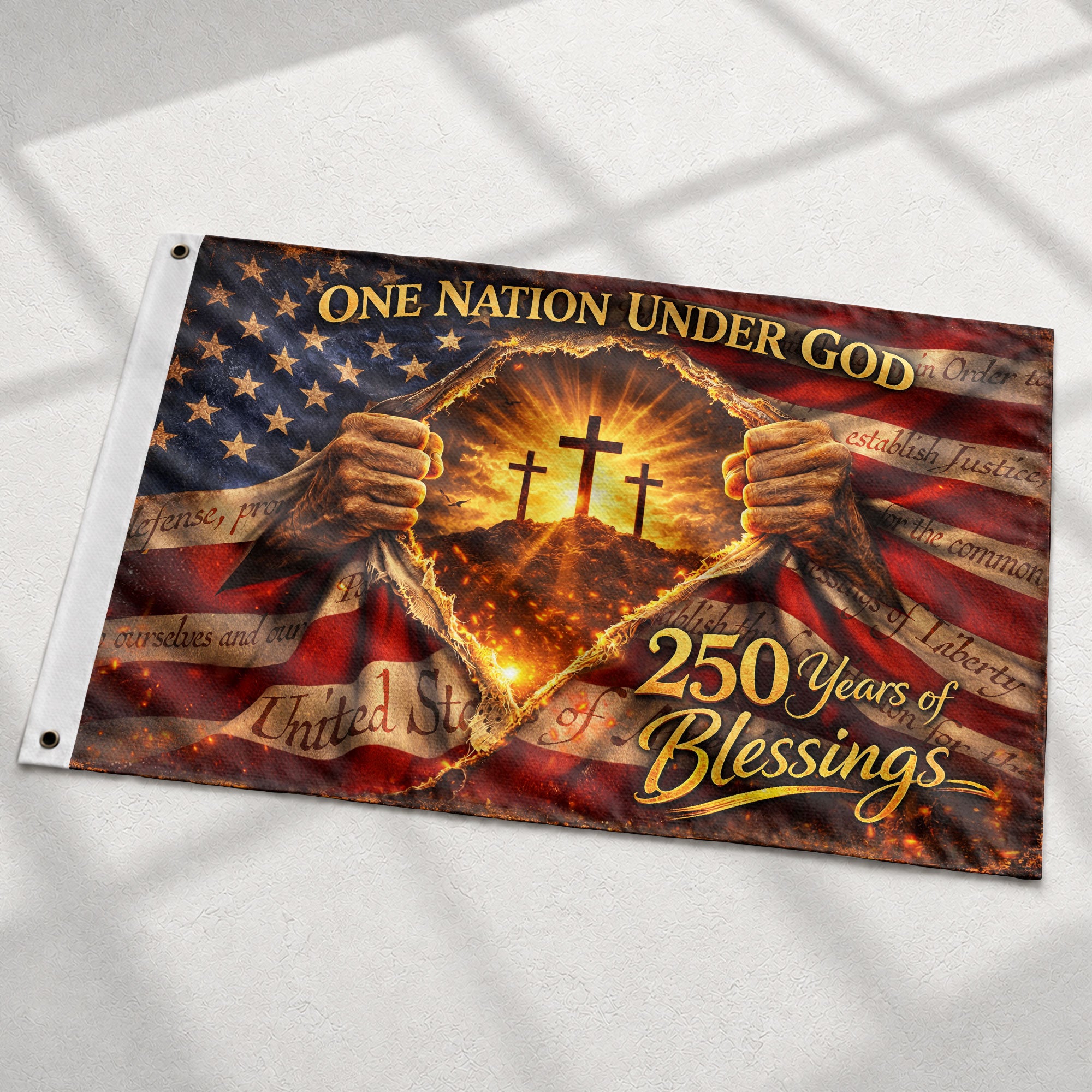 1776–2026 USA 250th Anniversary House Flag Patriotic American Flag Christian Eagle