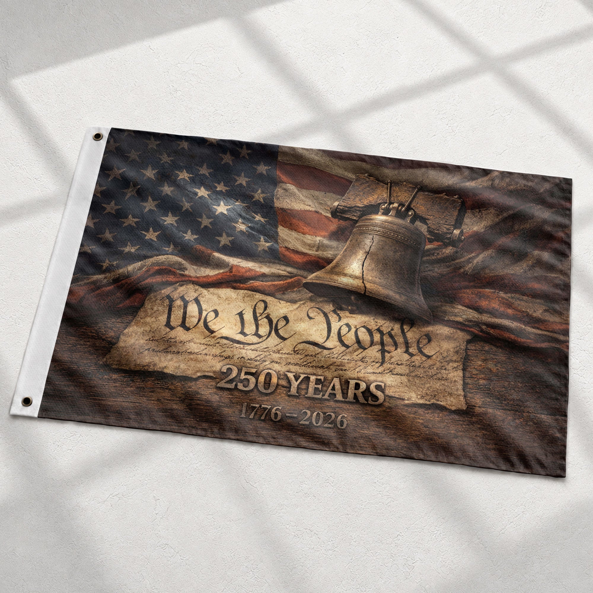 US 1776 2026 Liberty Bell We The People Patriotic American Outdoor Banner Flag 3x5ft
