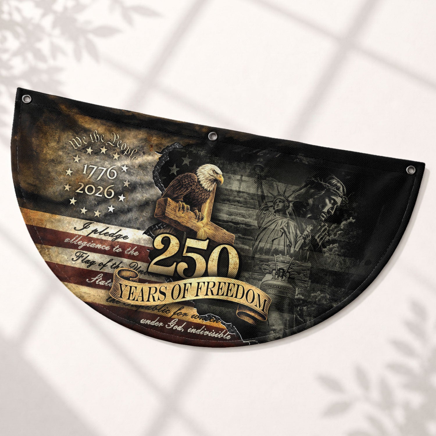 Fence Flag 250th Anniversary USA Flag 1776-2026 Eagle Patriotic 250 Year American Anniversary Flag Decor