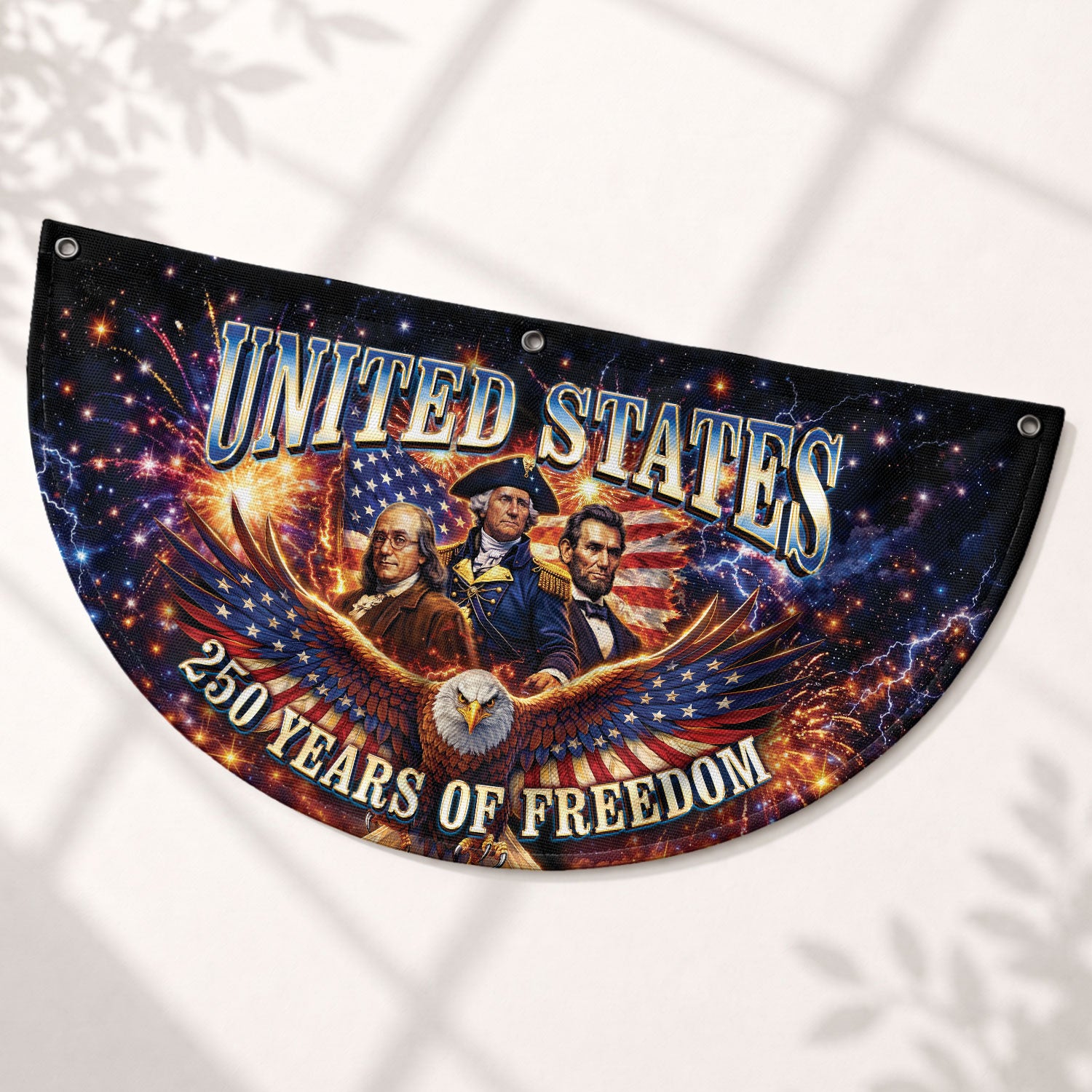 America 250 Years of Freedom Fence - Patriotic Eagle & Founding Fathers for 2026