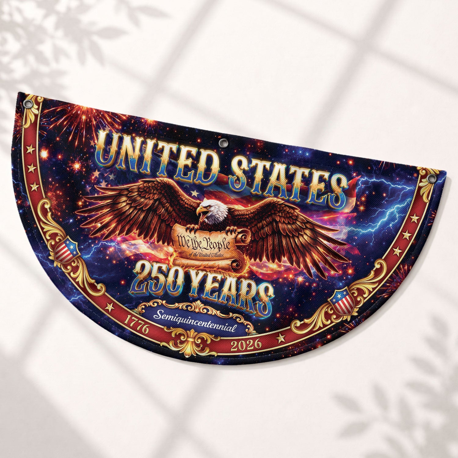 We the People 250 Years United States Fence Flag 1776-2026 Patriotic Eagle Banner