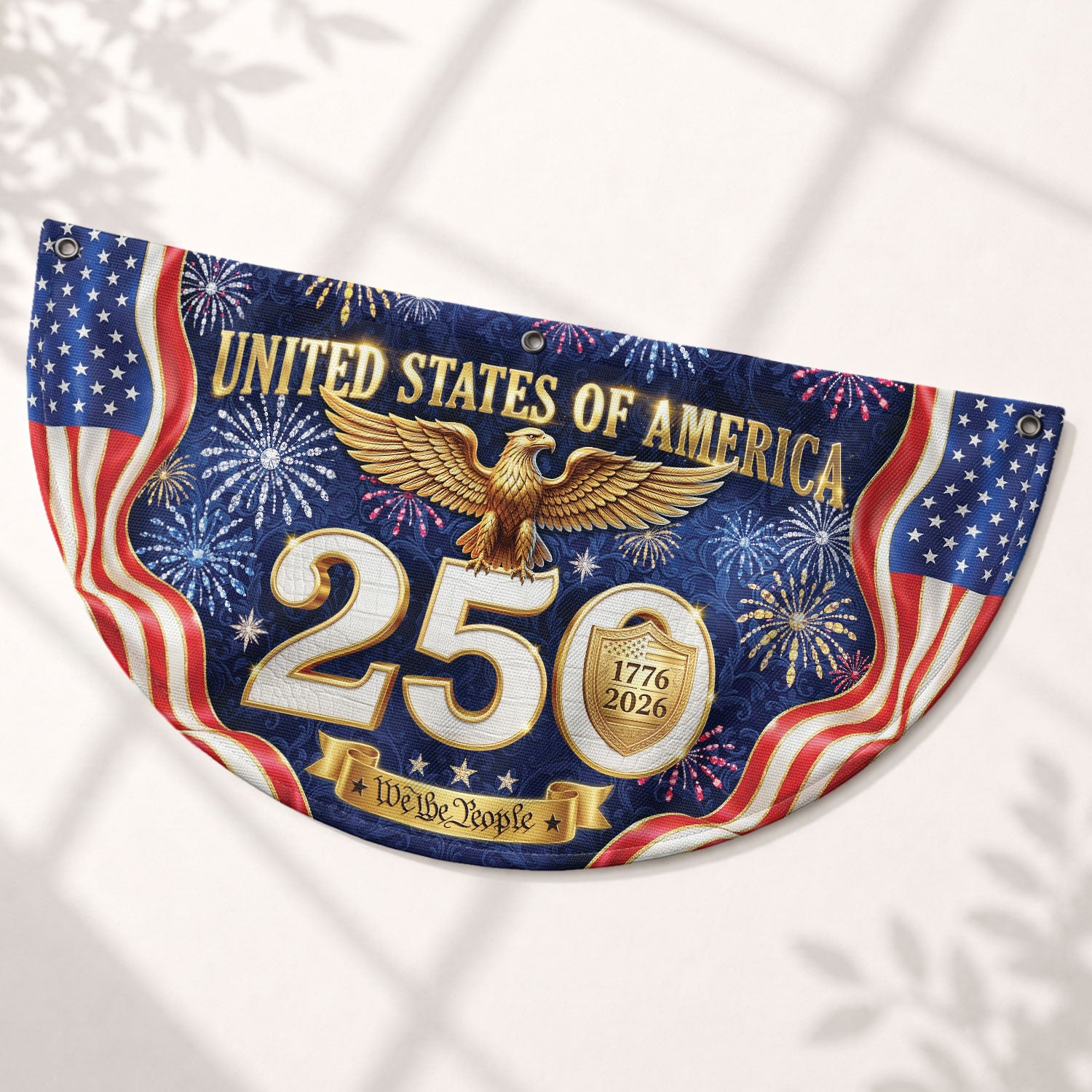 250 Years United States Fence Flag 1776-2026 Patriotic Heritage Banner