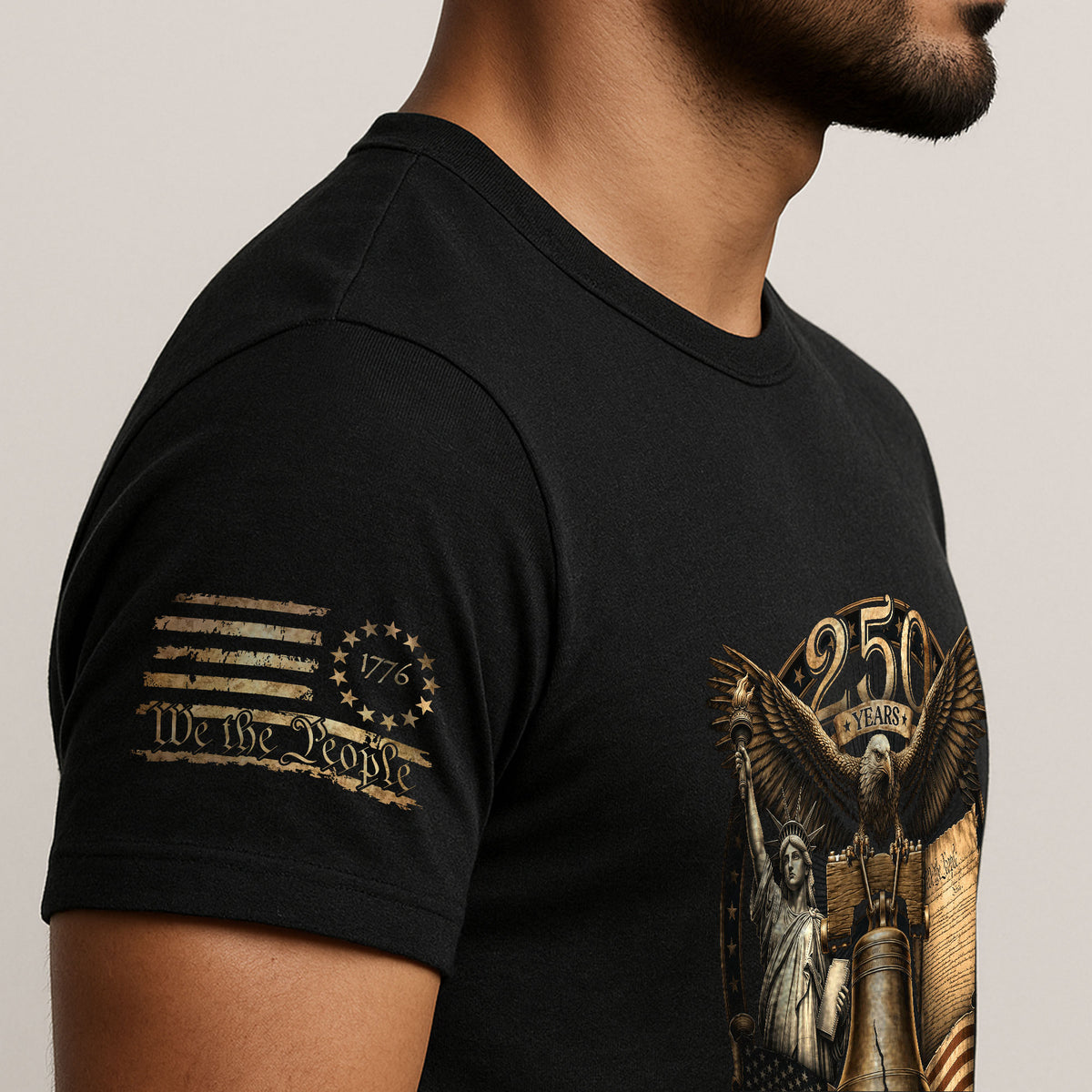 Liberty Bell Statue of Liberty T-Shirt - Patriotic 250 Years Heritage Tee - Rust Field Wear