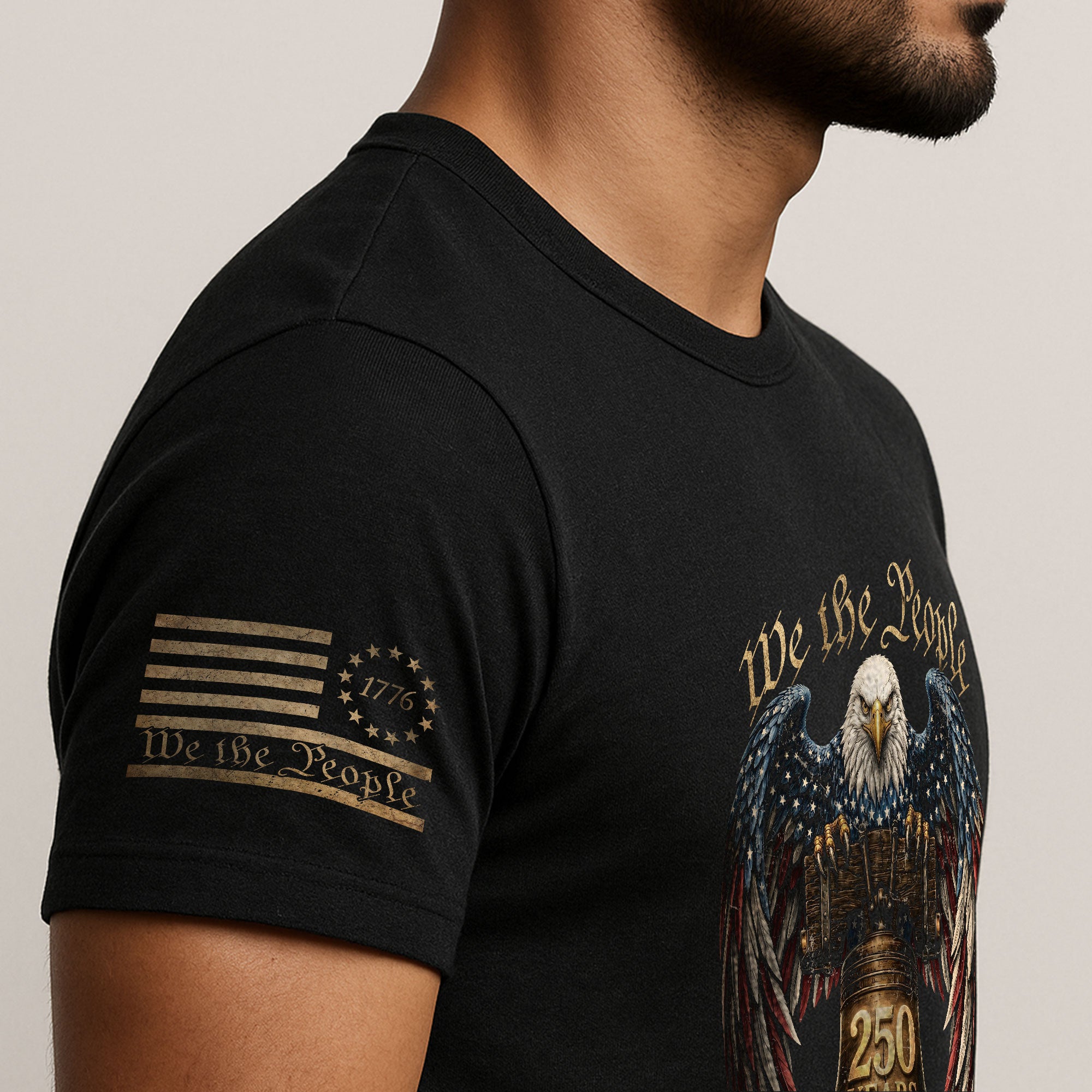 We the People 250 Years 1776-2026 T-Shirt - Patriotic Liberty Bell Eagle Graphic Tee - Rust Field Wear