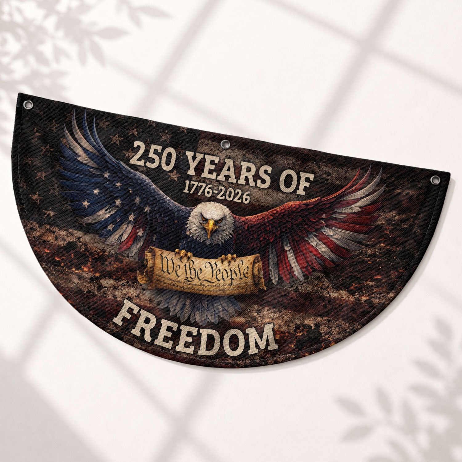 Fence Flag USA 250th Anniversary 1776–2026, American Eagle Patriotic 250 Year Flag, Outdoor Banner Decor