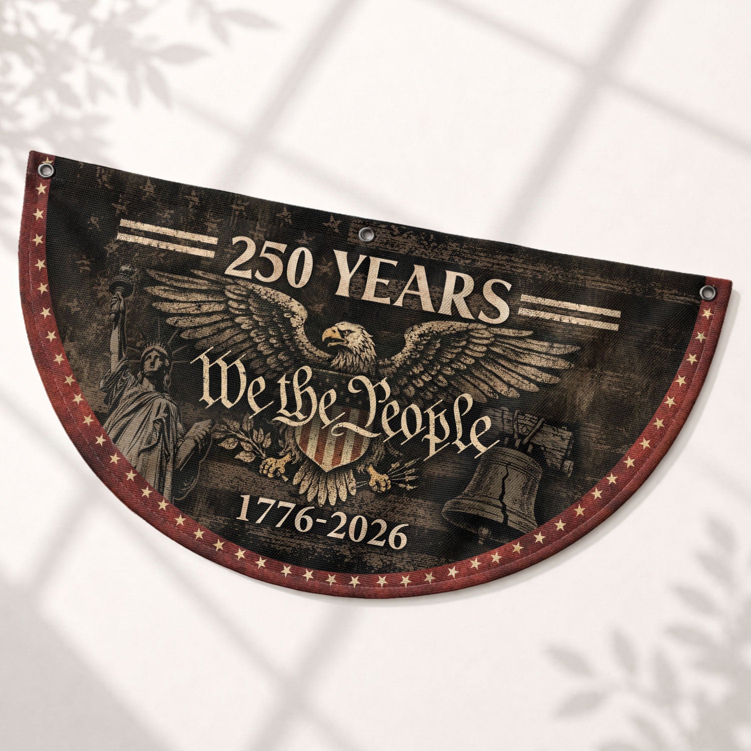 250 Years Fence Flag 1776–2026 We The People Eagle Patriotic Banner USA Decor