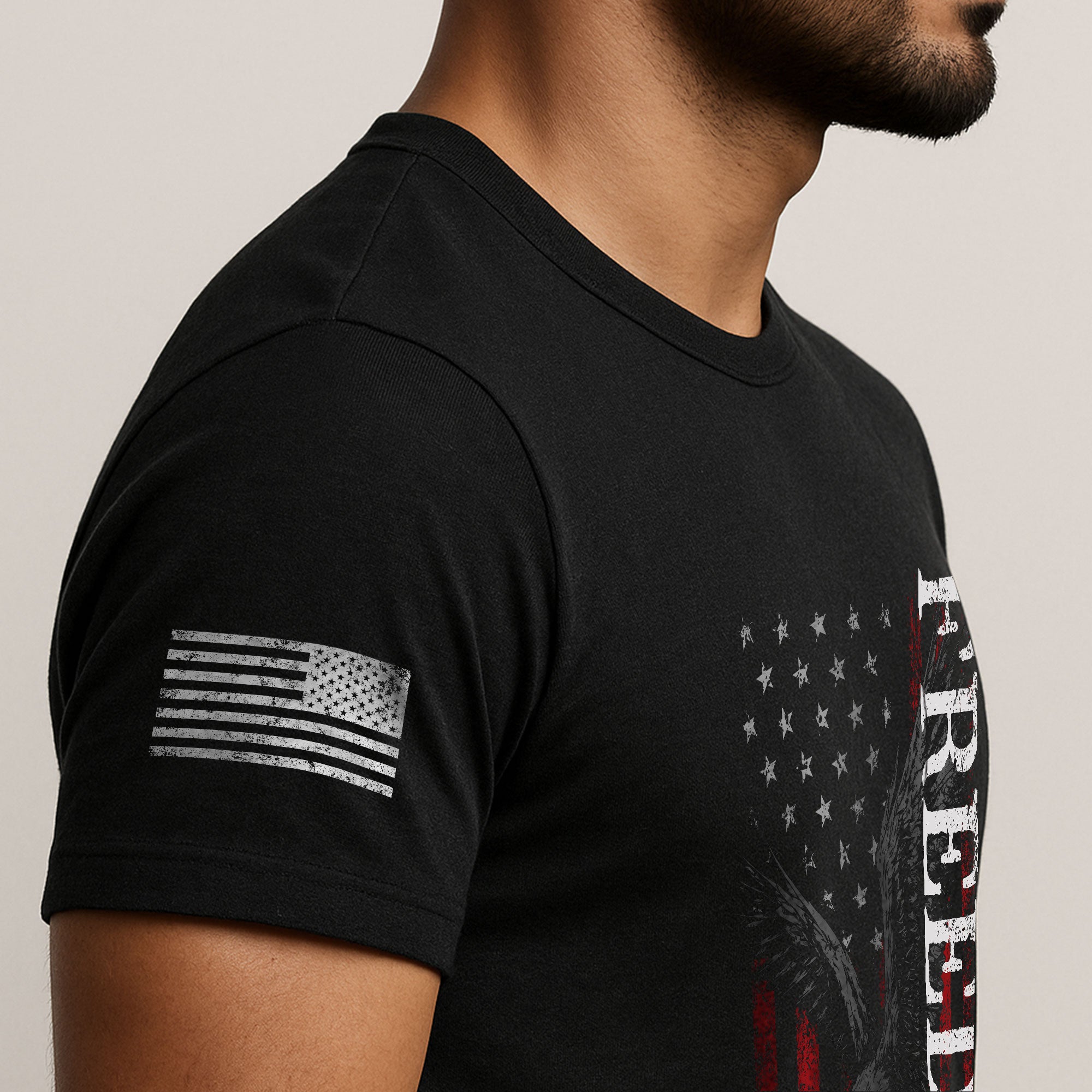 Freedom T Shirt, Freedom Eagle American Flag Patriotic USA Vintage Style - Freedom Shirts for Men - Rust Field Wear