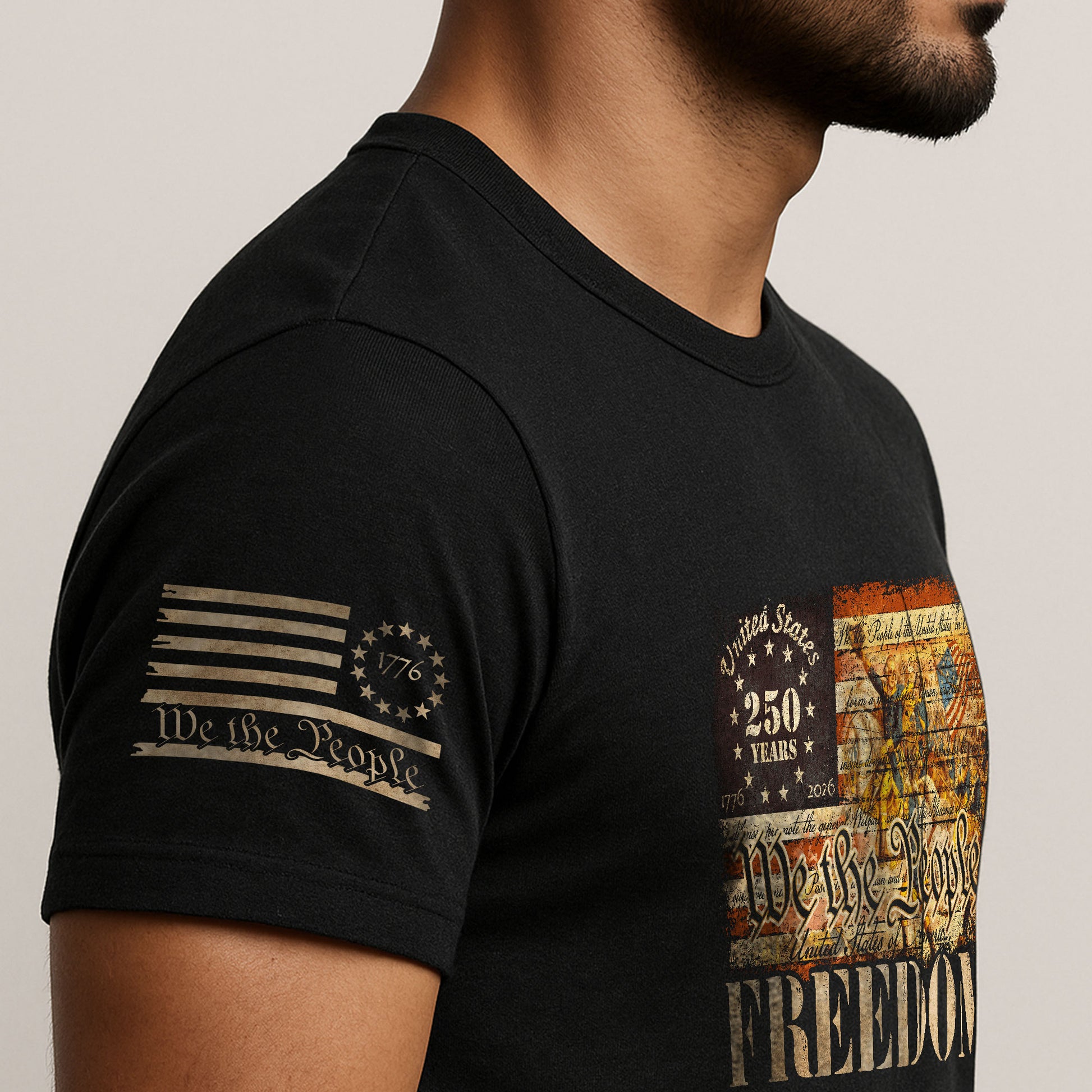 Freedom Shirts for Men, Freedom American Flag Vintage History Patriotic We The People - Patriotic T Shirts - Rust Field Wear