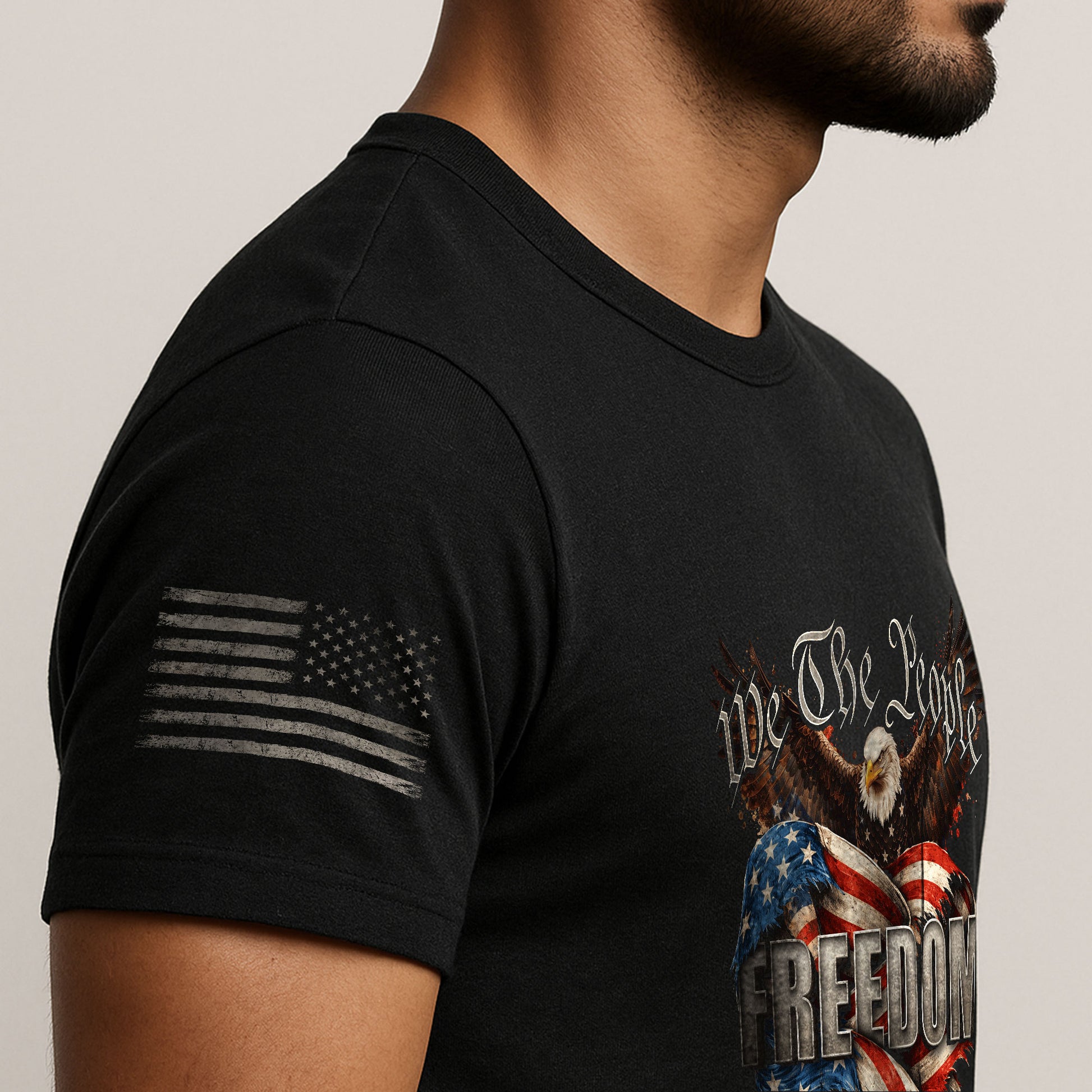 Patriotic T Shirts, American Pride Freedom We The People Flag Eagle Patriotic - Freedom Shirts for Men - Rust Field Wear