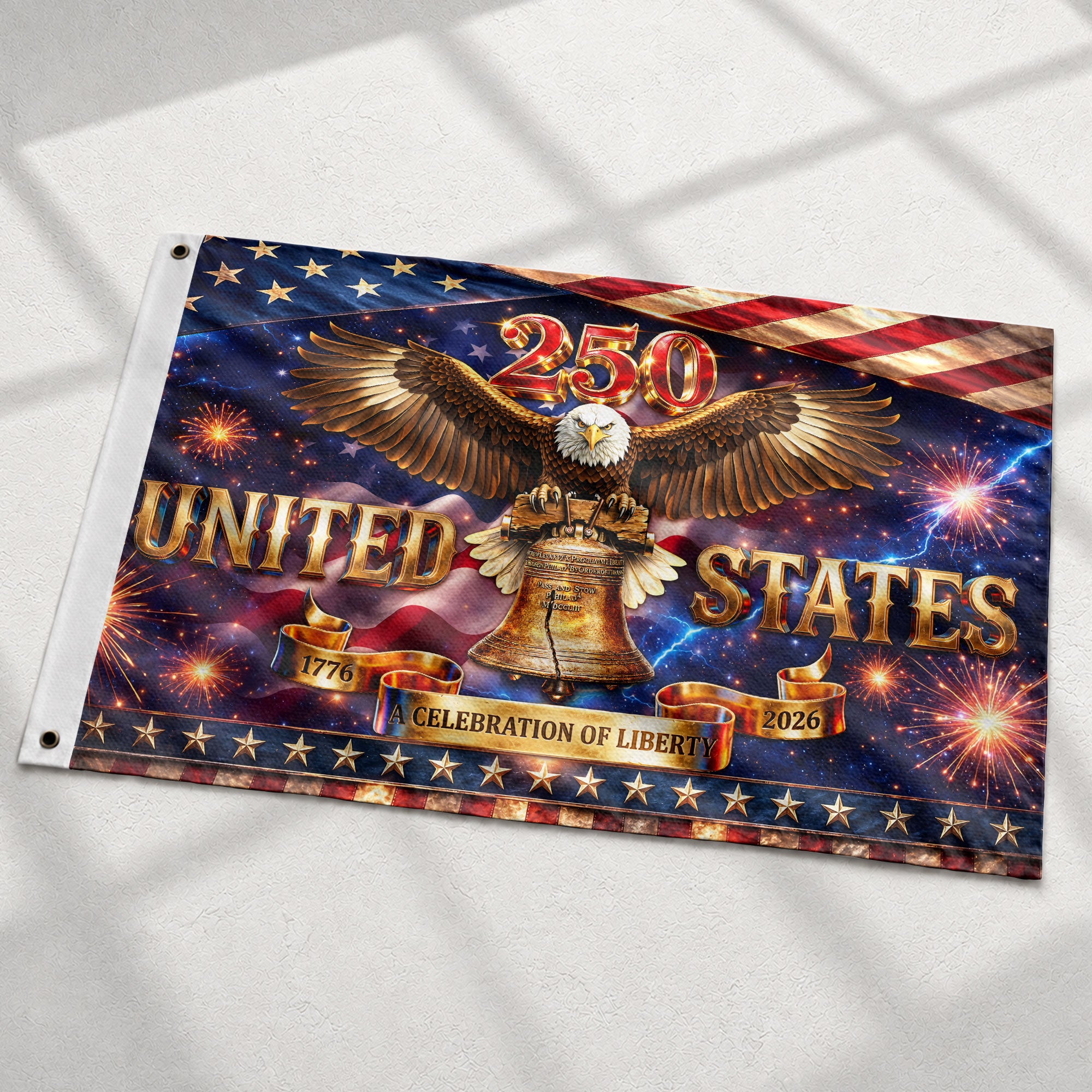 United States 250th Anniversary Flag 1776-2026 Celebration of Liberty Eagle Banner