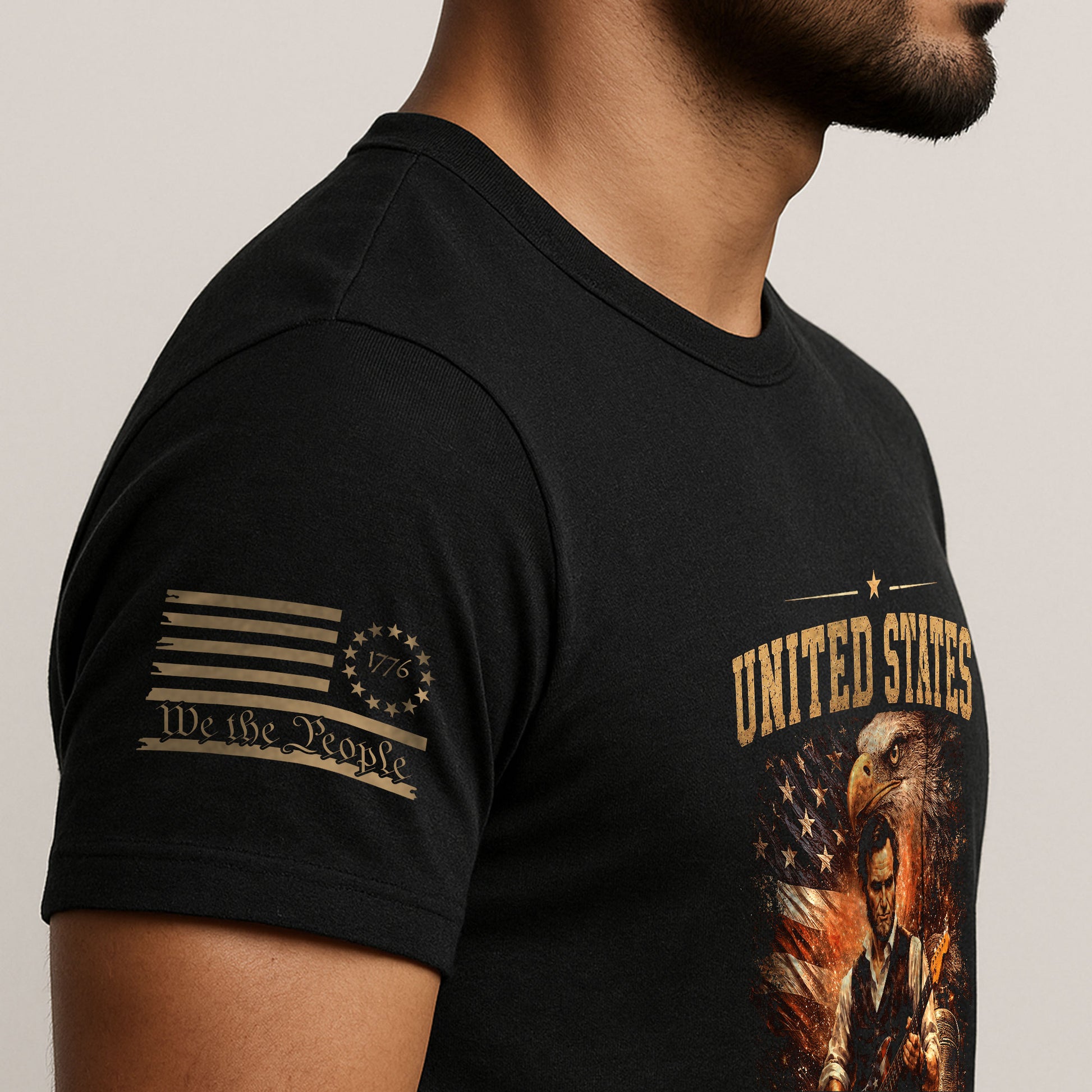 Bald Eagle Liberty Bell Lincoln Guitar Shirt Vintage 1776 2026 Patriotic US Flag Tee - Rust Field Wear