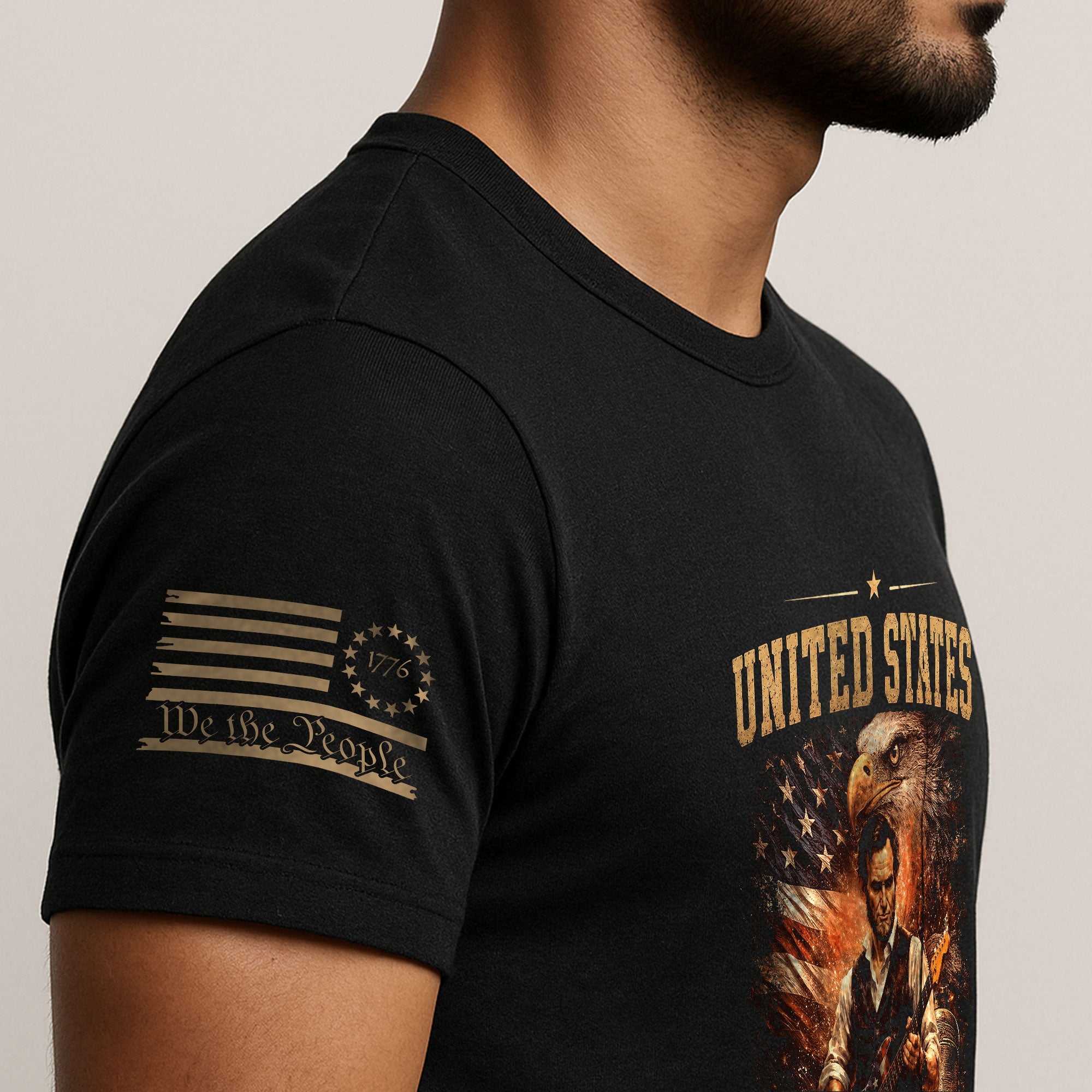 Bald Eagle Liberty Bell Lincoln Guitar Shirt Vintage 1776 2026 Patriotic US Flag Tee - Rust Field Wear