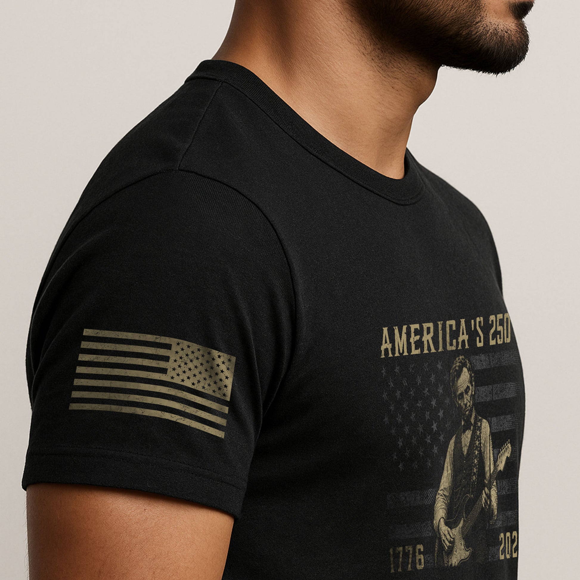 America’s 250th Anniversary Patriotic US Flag Shirt Vintage Abraham Lincoln Guitar Tee - Rust Field Wear