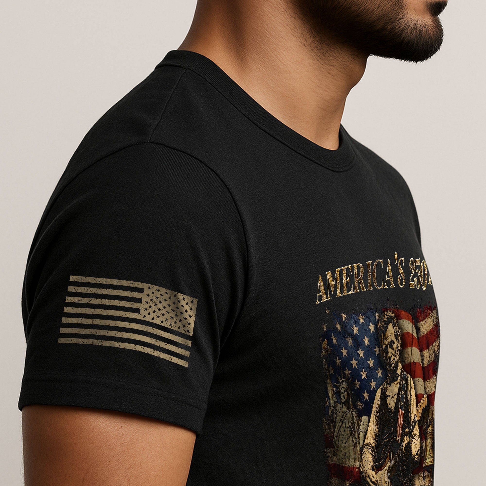 Liberty Bell Statue of Liberty Lincoln Guitar Shirt US Flag Patriotic 1776 2026 Tee - Rust Field Wear