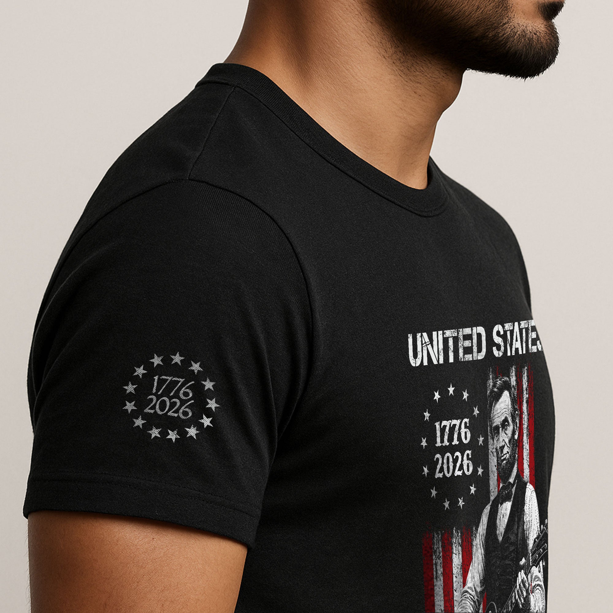 Betsy Ross Flag Lincoln Guitar Shirt Vintage 1776 2026 Patriotic US Flag 250 Years Tee - Rust Field Wear