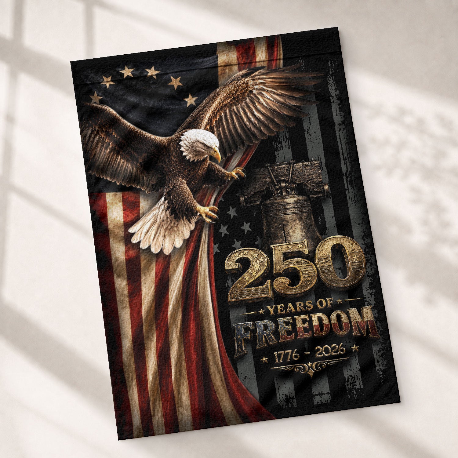 250 Years of Freedom 1776-2026 House Flag American Patriotic Eagle Garden Banner Decor