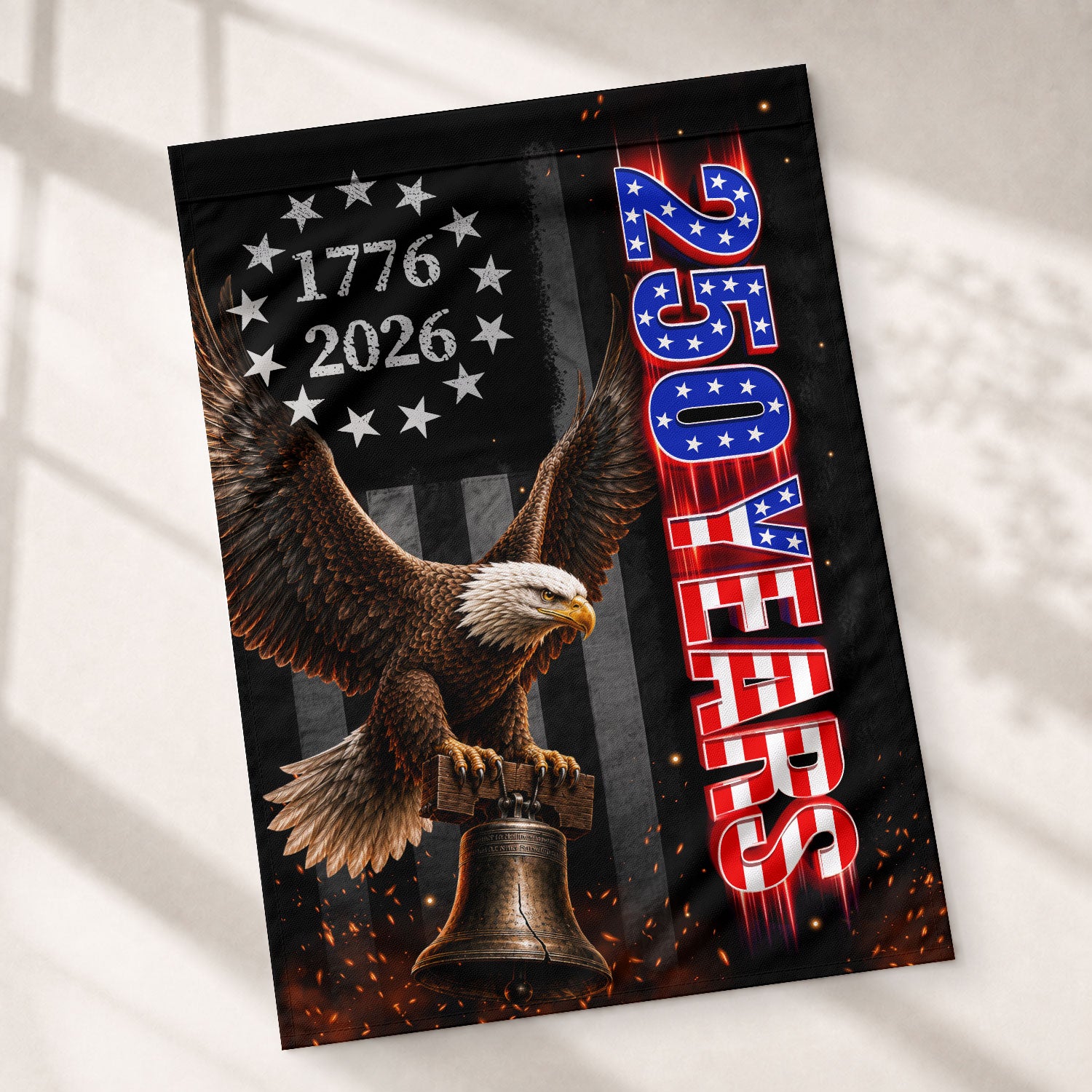 250 Years of Freedom House Flag Eagle Liberty USA Patriotic Banner