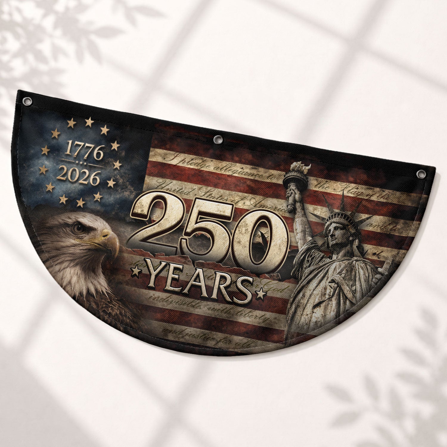 Fence Flag 250 Years Patriotic Banner | 1776-2026 Statue of Liberty Outdoor Decor