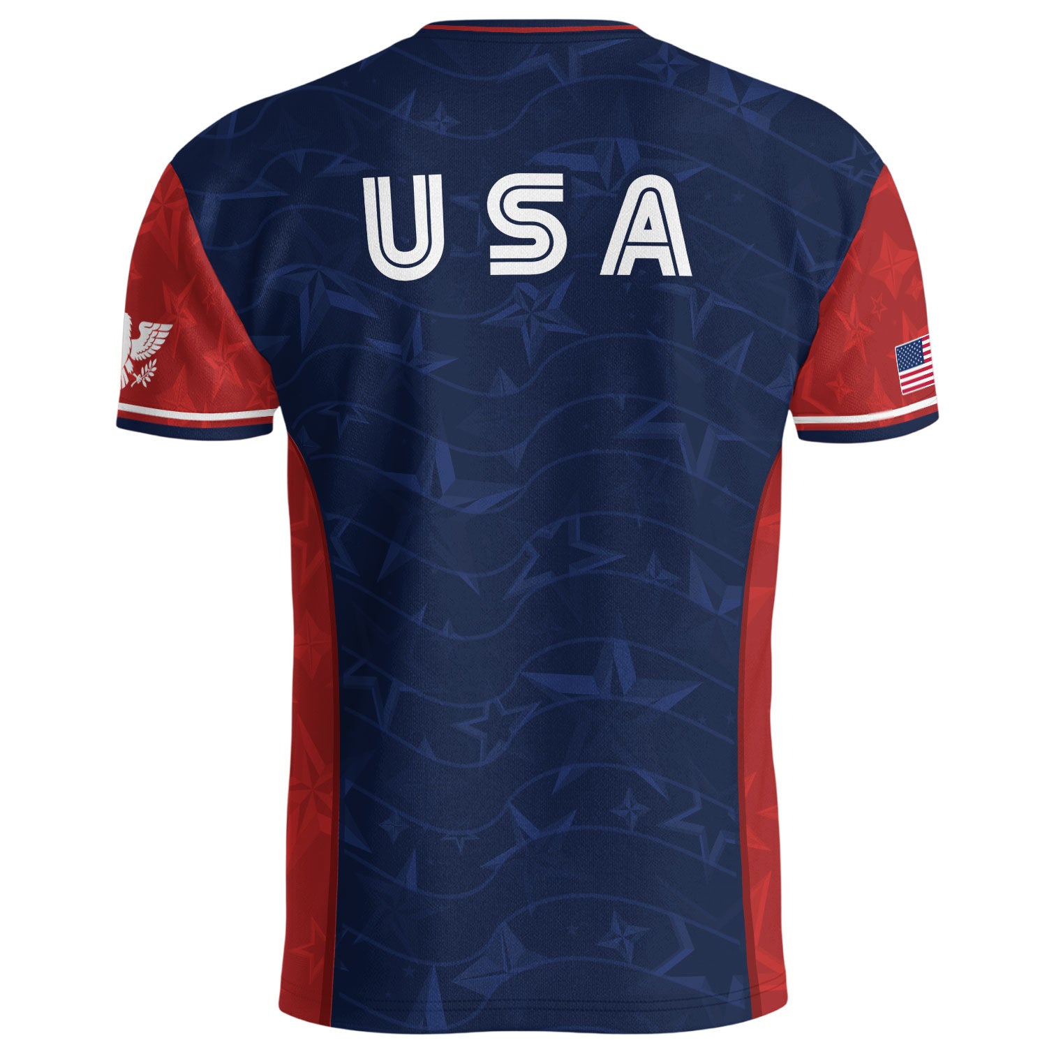 Navy Orange USA Soccer Jersey Men Patriotic Stars Stripes American Football Shirt Fan Gear