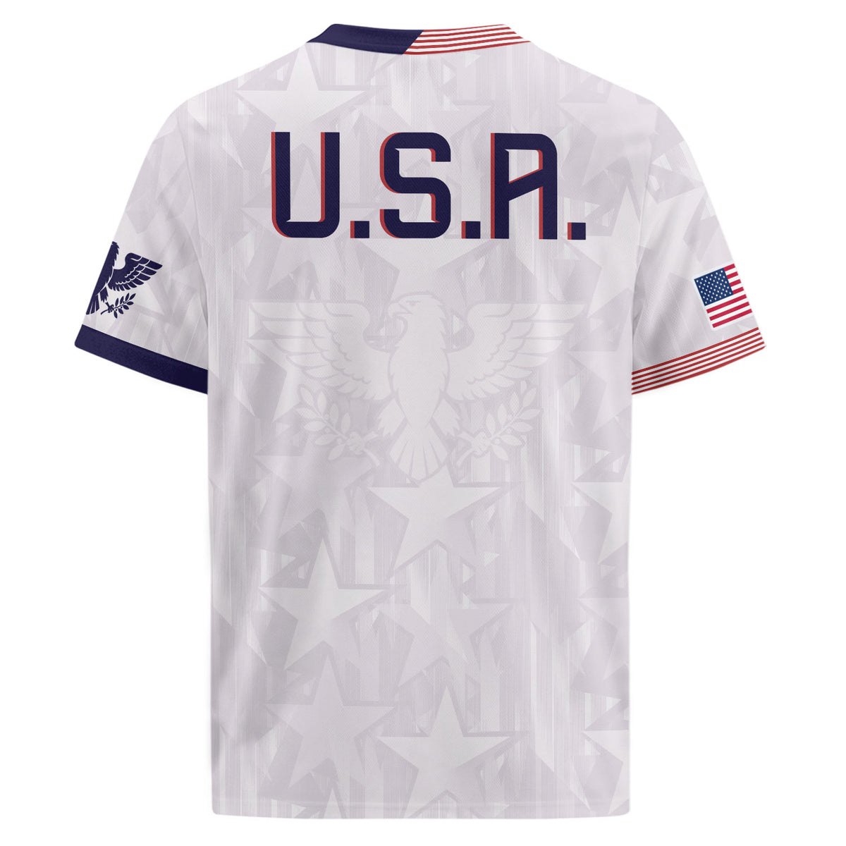 White USA Soccer Jersey Men Patriotic United States Football Shirt Team Sportswear Gift - Rust Field Wear