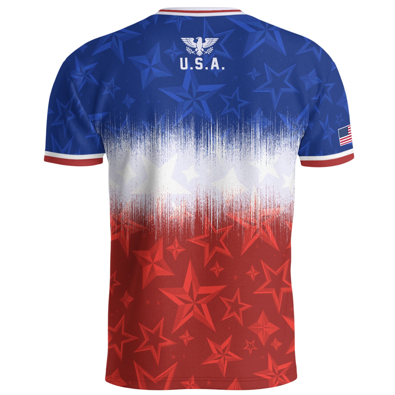 Navy Orange USA Soccer Jersey Patriotic Stars Stripes American Football Shirt Fan Apparel Tee