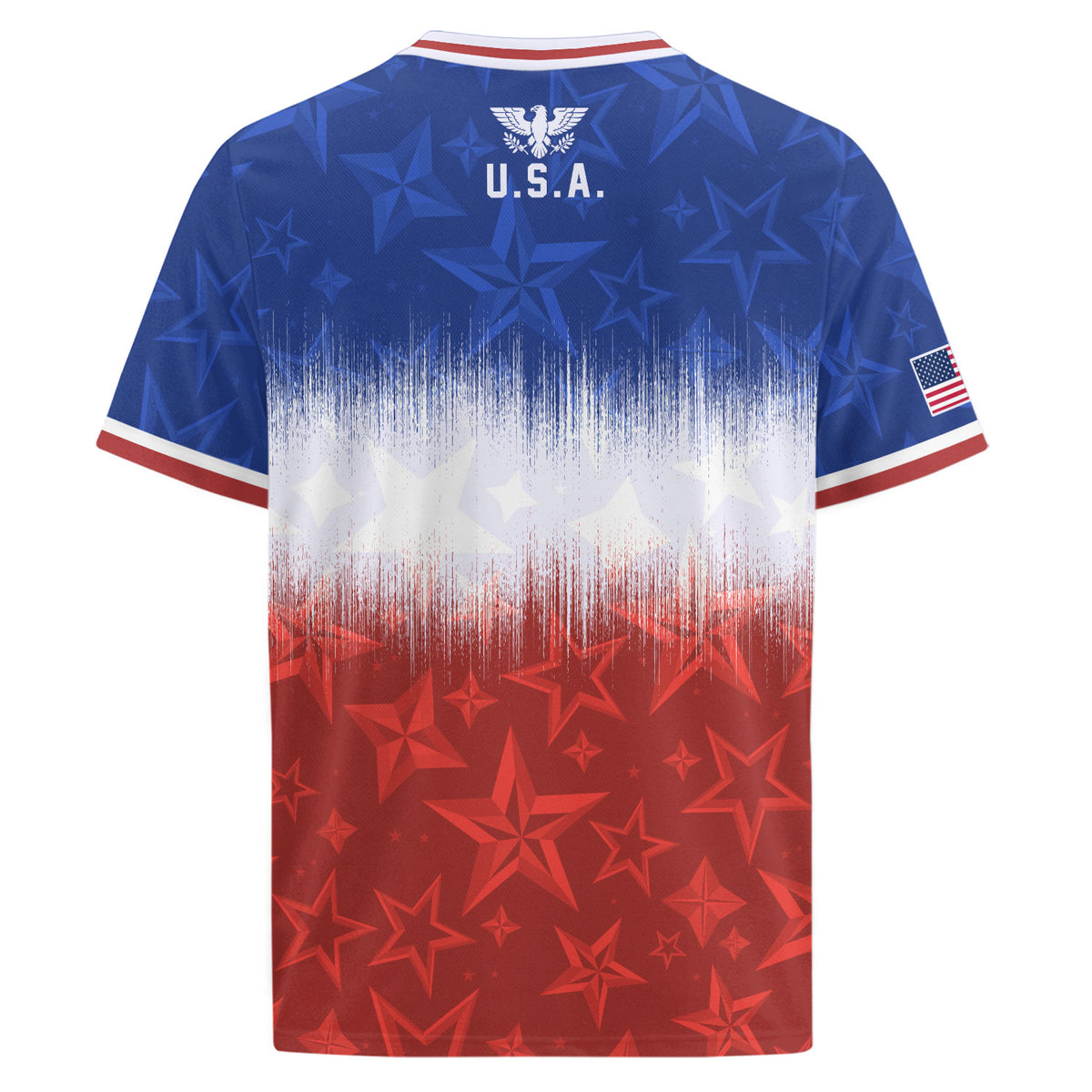 Navy Orange USA Soccer Jersey Patriotic Stars Stripes American Football Shirt Fan Apparel Tee - Rust Field Wear