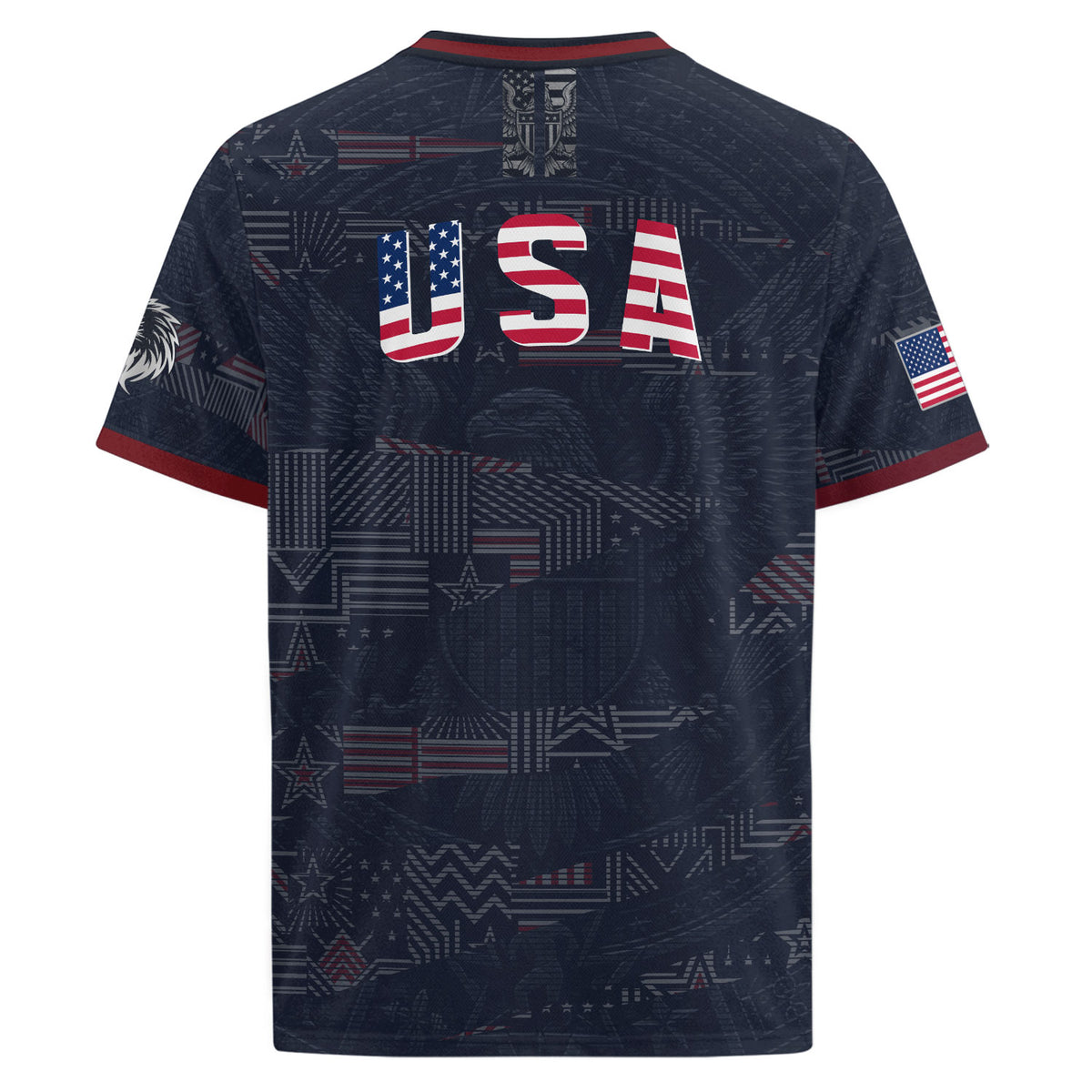Adult Men Women USA Soccer Jersey Patriotic Flag Letters United States Fan Shirt - Rust Field Wear