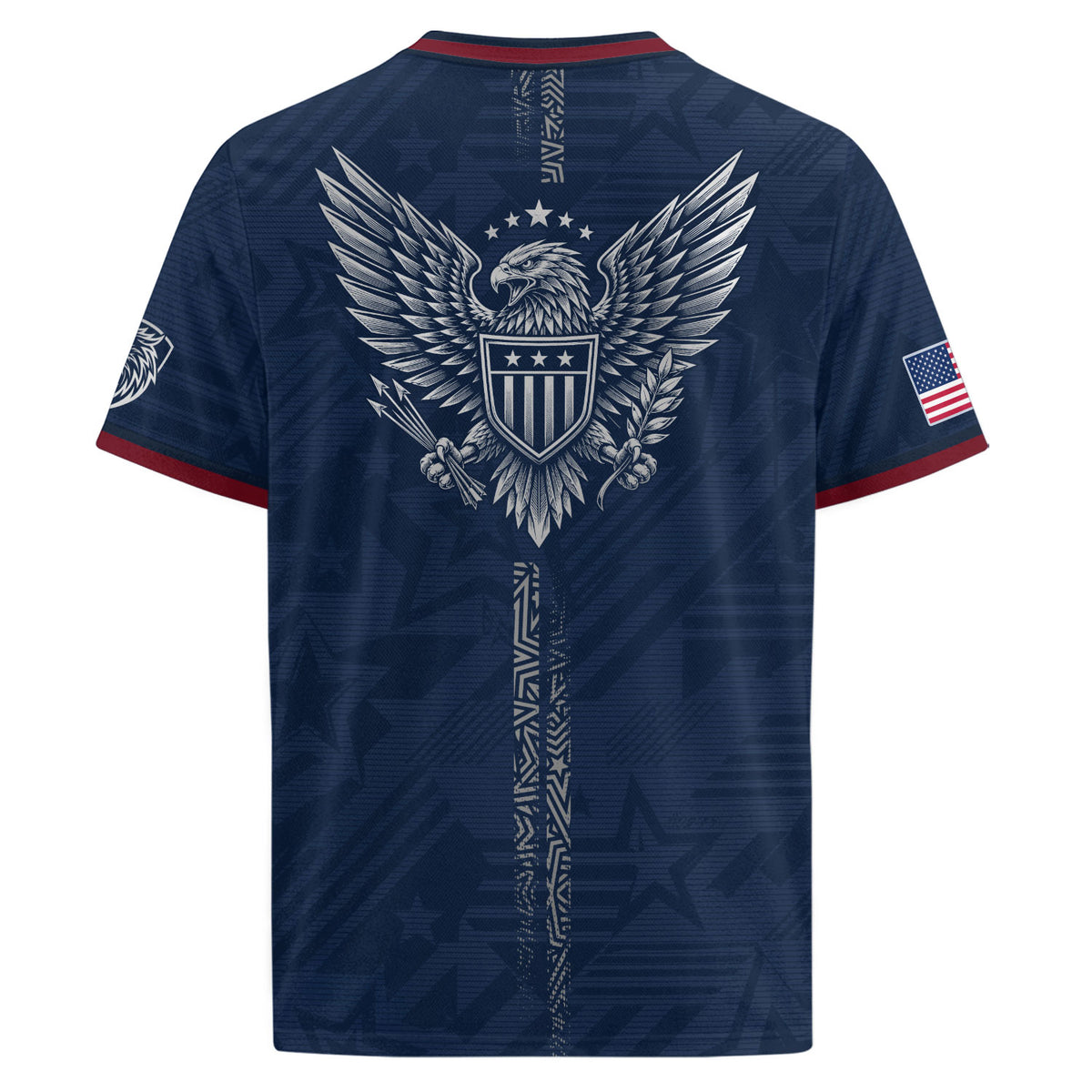 Patriotic Eagle Adult USA Soccer Jersey Navy Blue Shirt United States Football Tee - Rust Field Wear