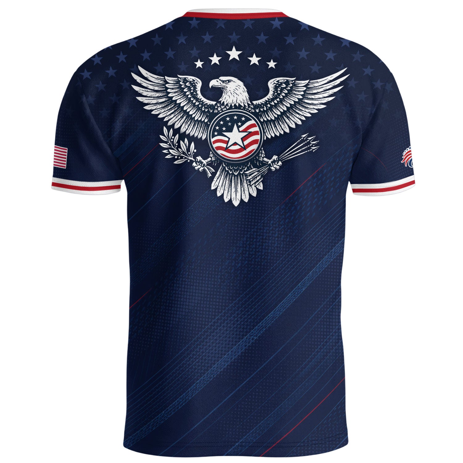 Navy USA Soccer Jersey Men Patriotic United States Football Shirt Silver USA Text Gift