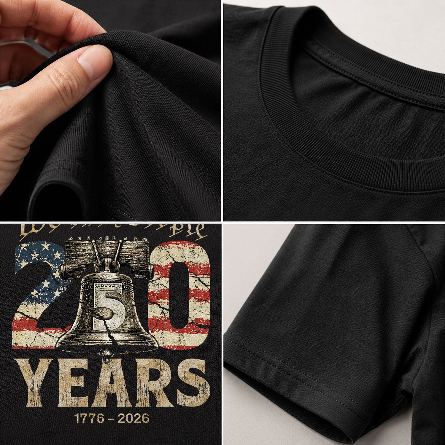 Kids We The People 250 Years T-Shirt 1776–2026 Liberty Bell Patriotic Youth Tee
