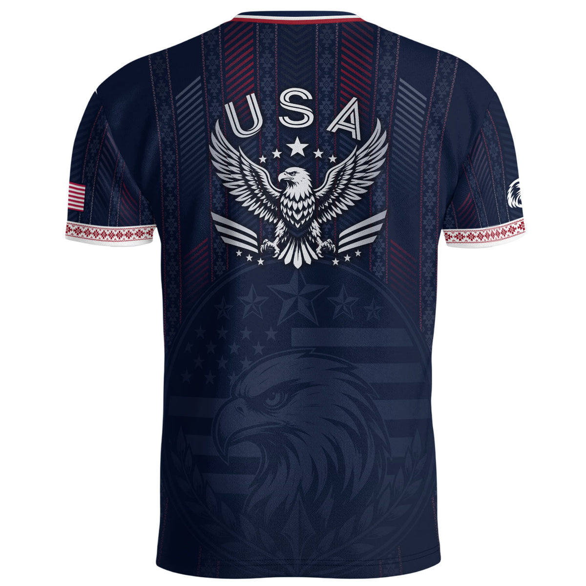 Navy Blue USA Soccer Jersey Patriotic Eagle Football Shirt American Flag Inspired Sports Fan Apparel for Men - Rust Field Wear