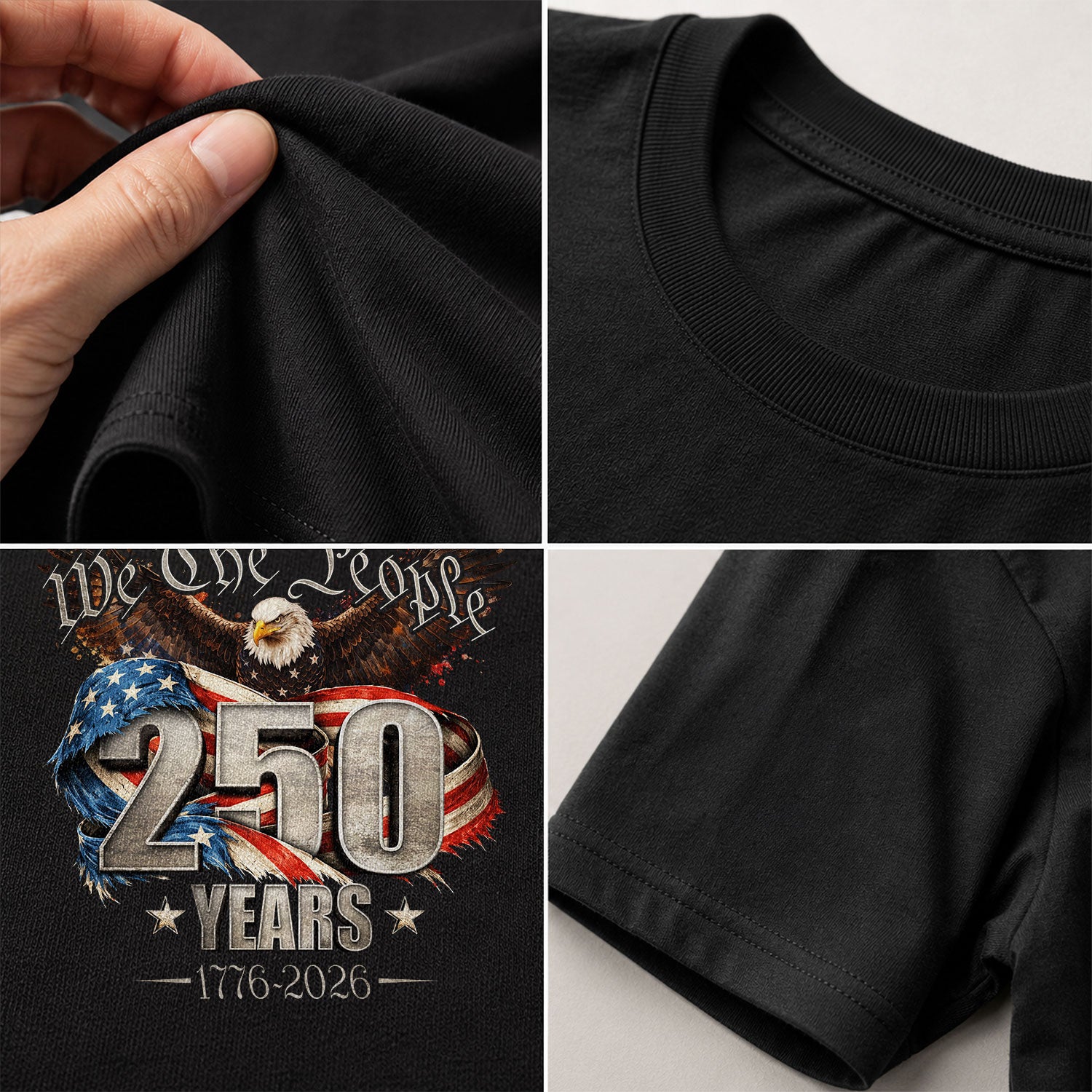 250 Years Kids T-Shirt We The People Patriotic Eagle American Flag 1776-2026 Youth Tee
